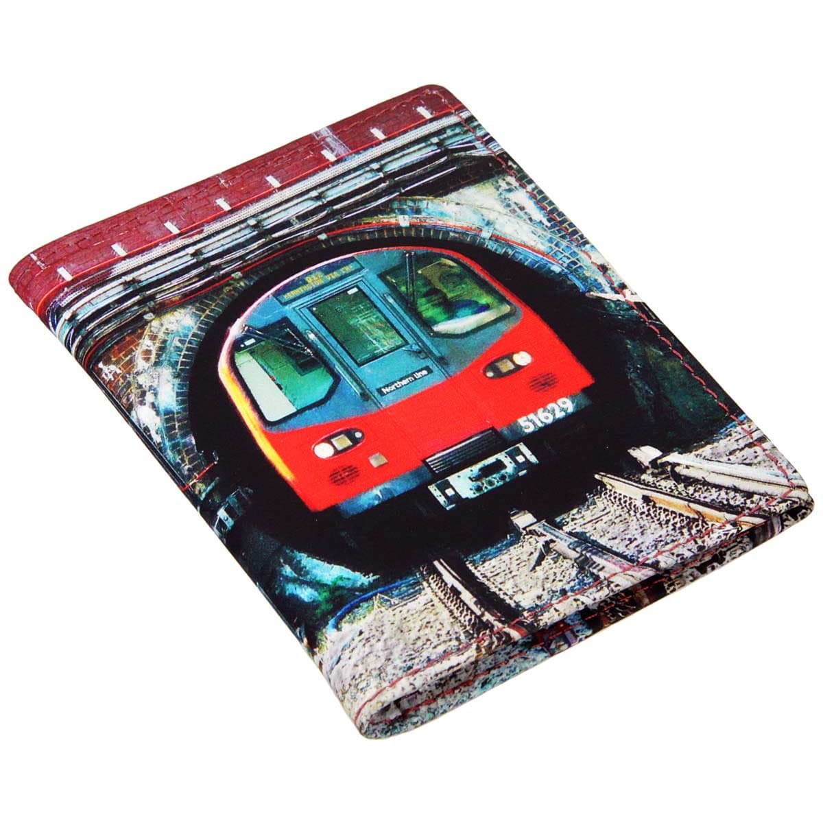 Printed Leather Travel Pass/Oyster Card Holder - 'Tunnel''
