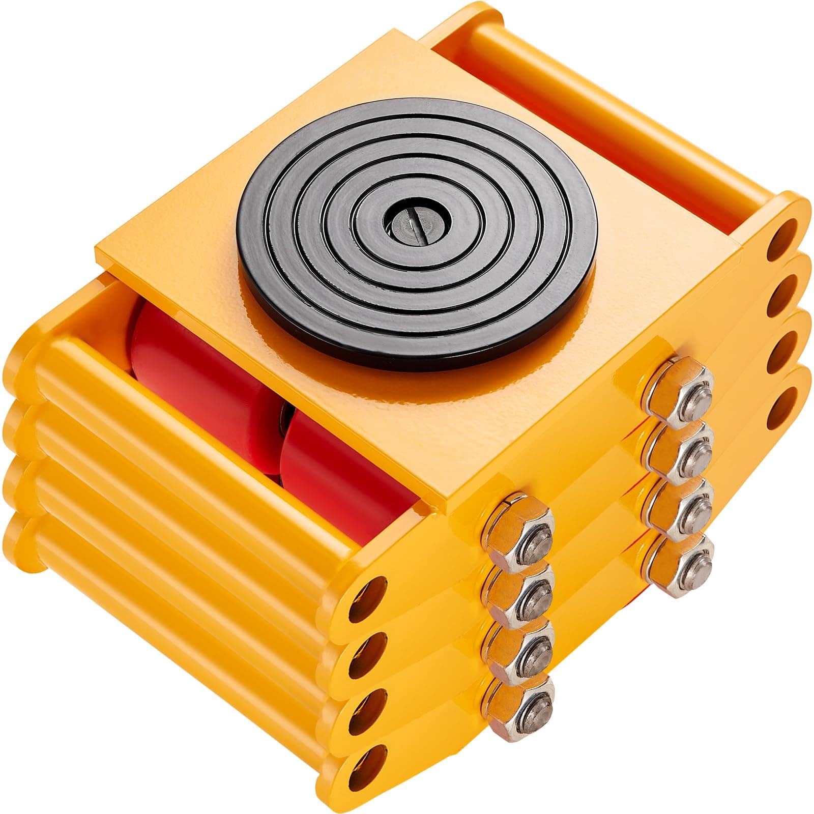 VEVOR 4PCS Machinery Skate Dolly, 17637LBS/8T Industrial Machinery Mover, Heavy Duty Carbon Steel Machinery Moving Skate with 4 PU Wheels and 360° Rotation Non-Slip Cap