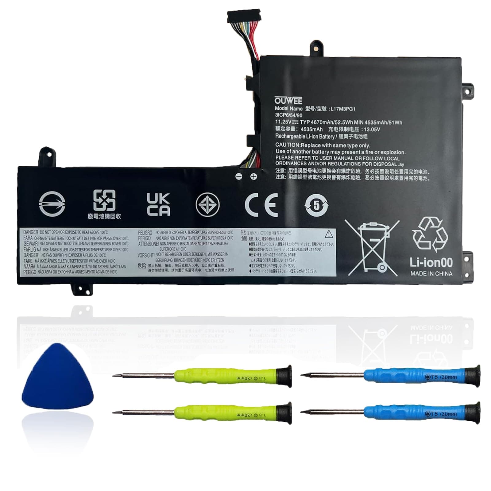 L17M3PG1 Laptop Battery Compatible with Lenovo Legion Y530-15ICH Y7000 2019 1050 Y7000-2019-PG0 Y540-15IRH-PG0 Y7000P Series Notebook L17L3PG1 L17M3PG3 L17C3PG1 11.25V 52.5Wh