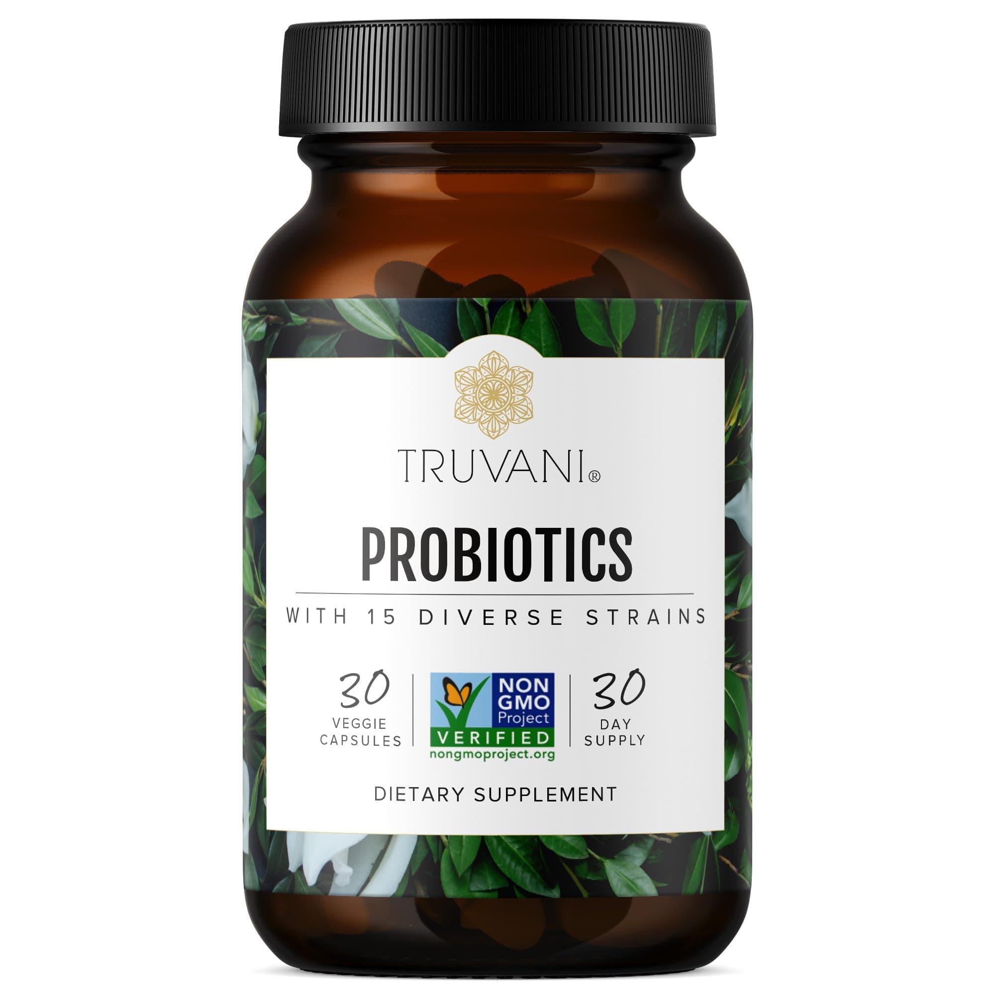 TRUVANI - 15 Billion CFU Probiotic with 15 Strains | Promotes Digestive Health, Immune Support & Gut Health | No Fillers, Vegan, Non GMO | 30 Servings
