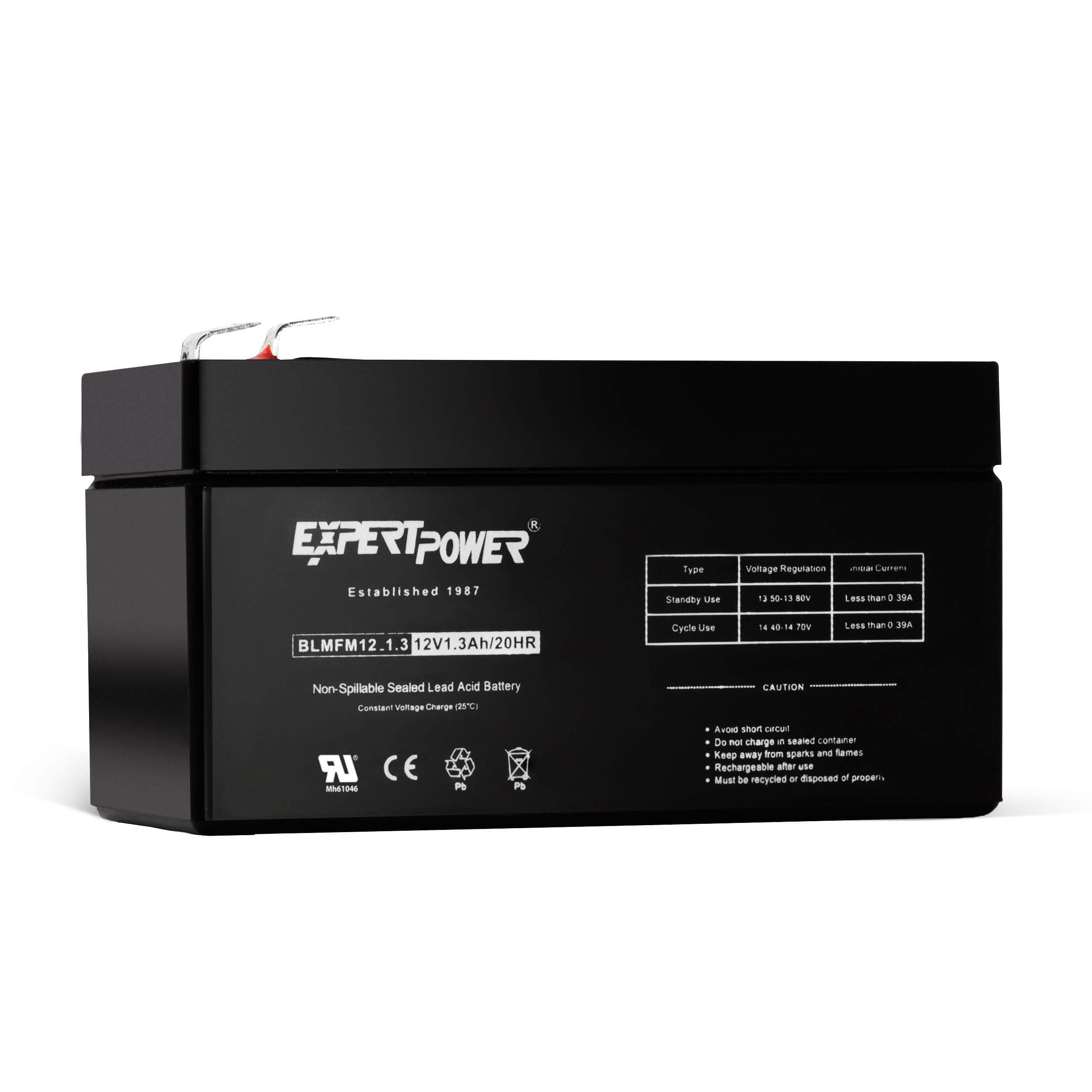 ExpertPower EXP1213-1.3Ah 12V Battery Rechargeable SLA AGM with F1 Terminals, Sealed Lead Acid Small 12 Volt Battery Replacement Backup for Auxiliary, Mower, UPS, Alarm Batteries