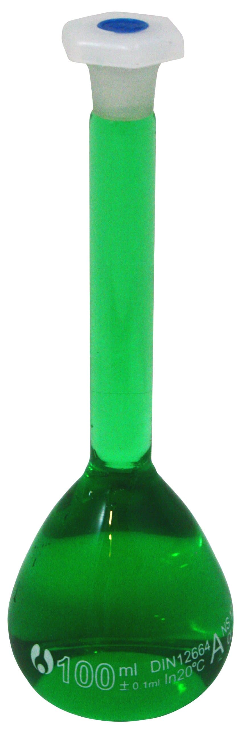 100ml Volumetric Glass Flask with Shatterproof Plastic Stopper