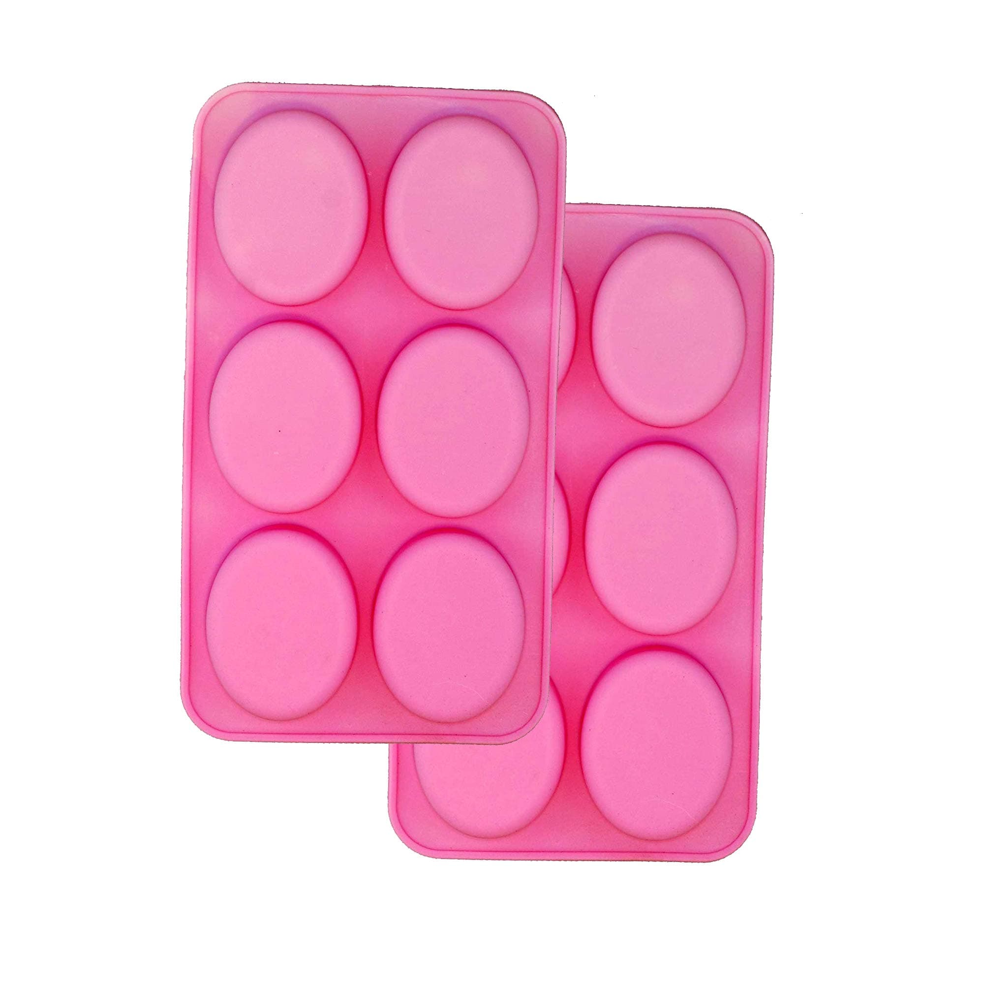 POPBLOSSOM BargainRollBack 2 pack X Oval Shape Homemade Soap Mold Chocolate DIY Tray Mould Silicone Party maker (Ships From USA)
