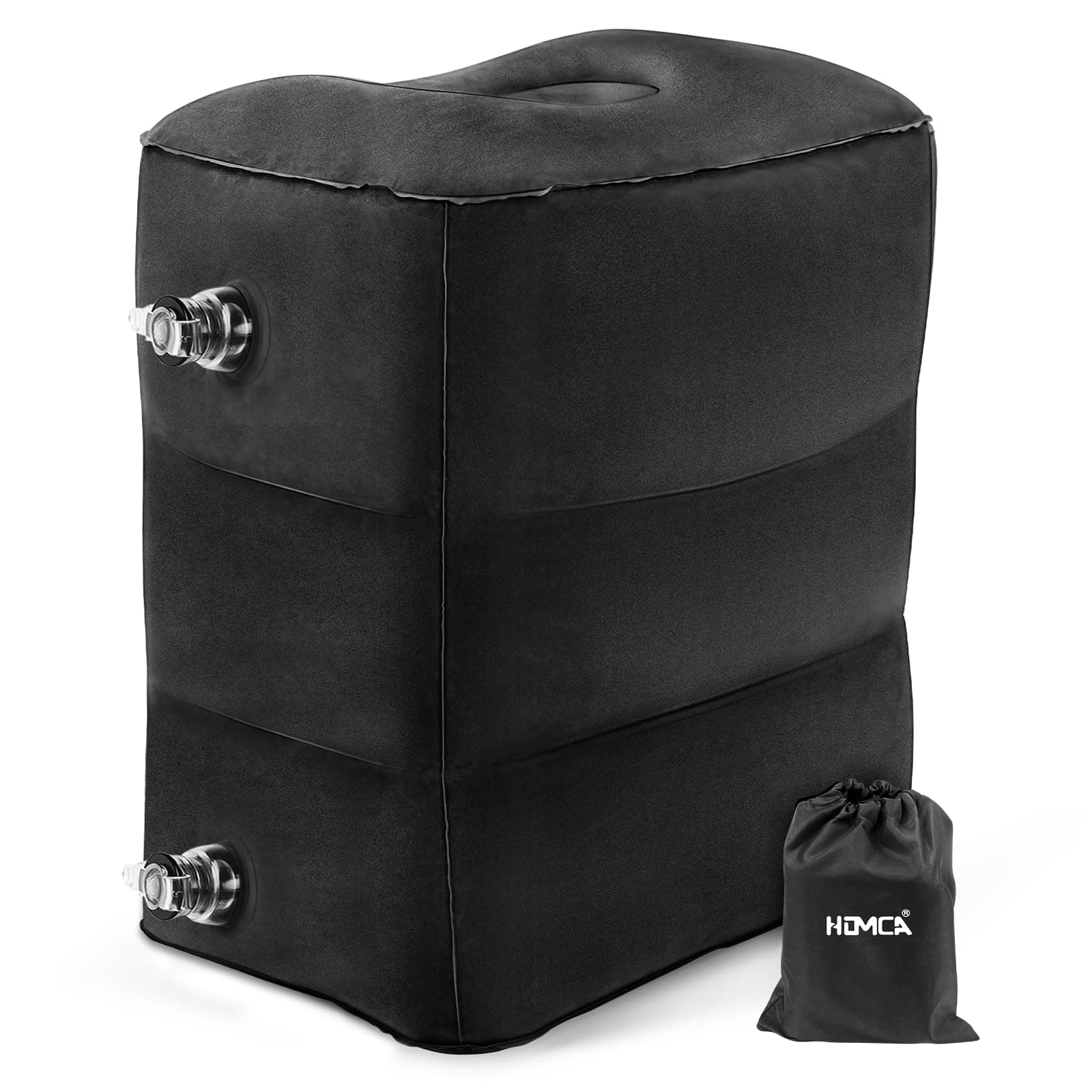 HOMCA Inflatable Travel Foot Rest Pillow, Adjustable Height Leg Pillow,Fast Inflating Airplane Bed for Toddlers,Footrest Pillow for Office, Airplane,Train,Cars,Home