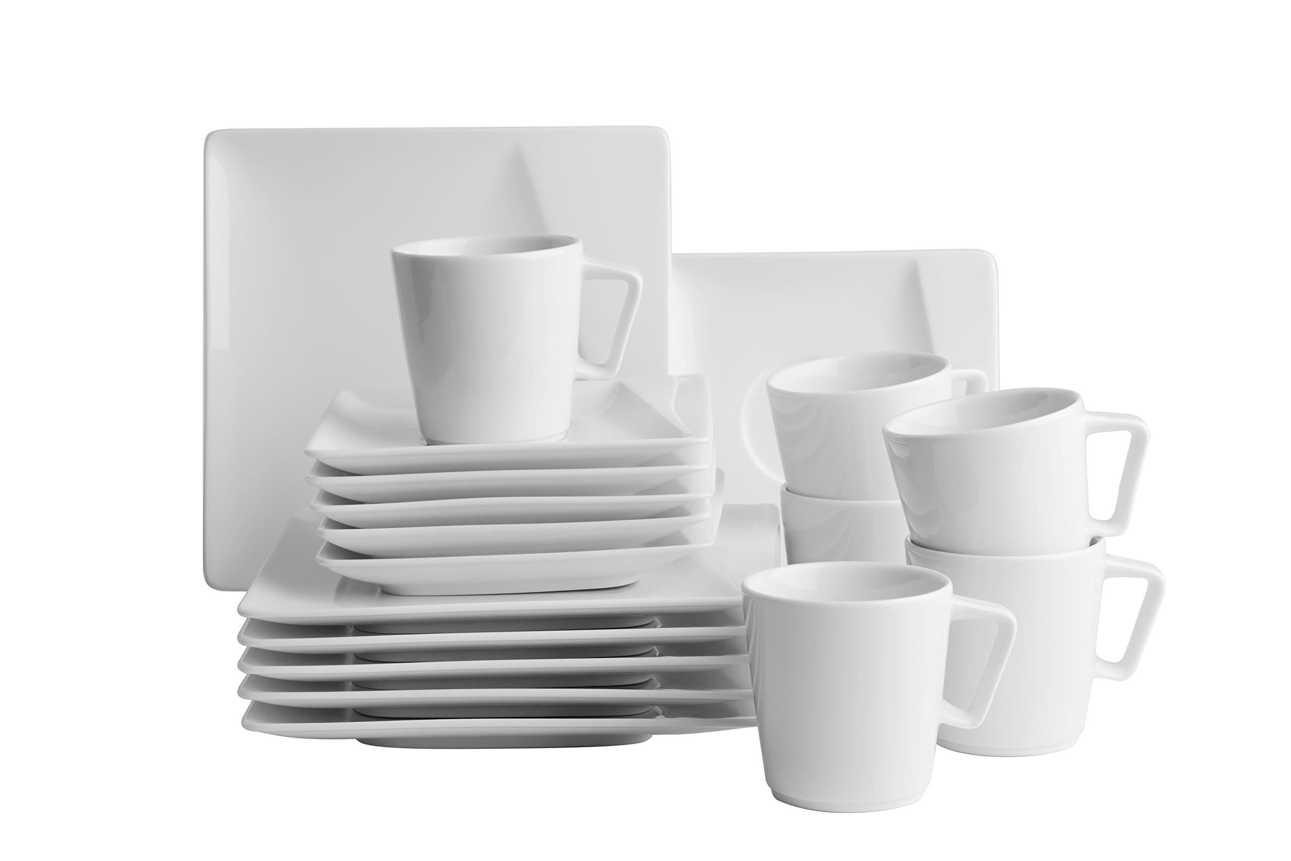 18-Piece Coffee Set Quadro Pi including 6-Coffee Cups/Saucers and Dessert Plates