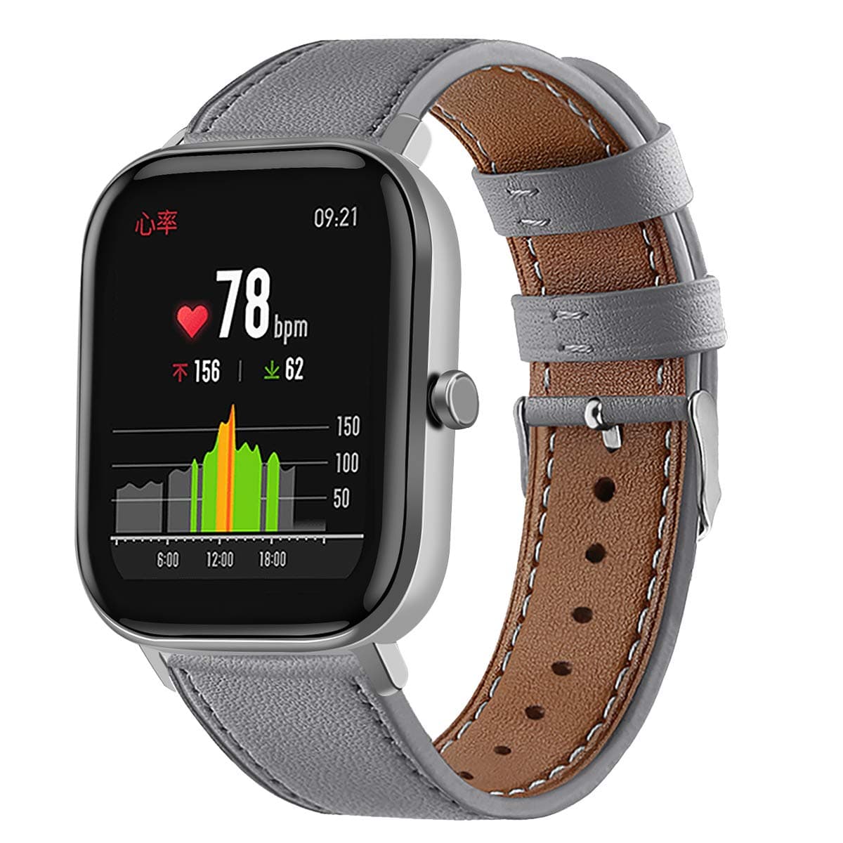 Leather WatchBand Compatible with Amazfit Active 2 Square/GTS 4 4mini 3 2 2e 2 mini >R 42mm & Bip 3/Bip 3 Pro/Bip U Pro/Bip/Bip Lite/Bip S/Bip S lite Smart Watch Genuine Leather Replacement 20MM Sport Wrist Strap Bracelet with Stainless Metal Buckle