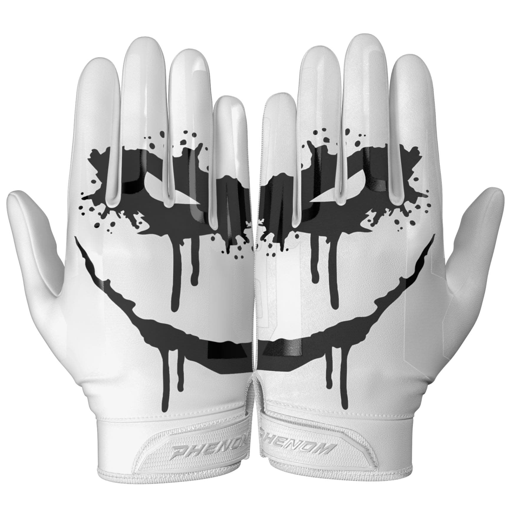 Phenom Elite Sinister Football Gloves – VPS1 | White Limited Edition | Lightweight, Super Sticky Receiver Gloves for Adults & Kids