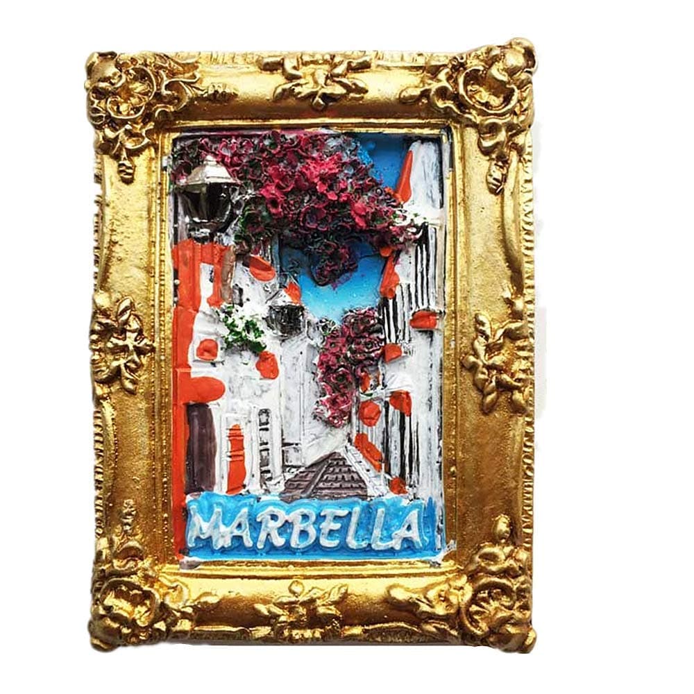 Muyu Magnet Souvenir Marbella Spain 3D Fridge ,Home & kitchen Decoration ic Sticker Marbella Spain Refrigerator Travel Gift Collection