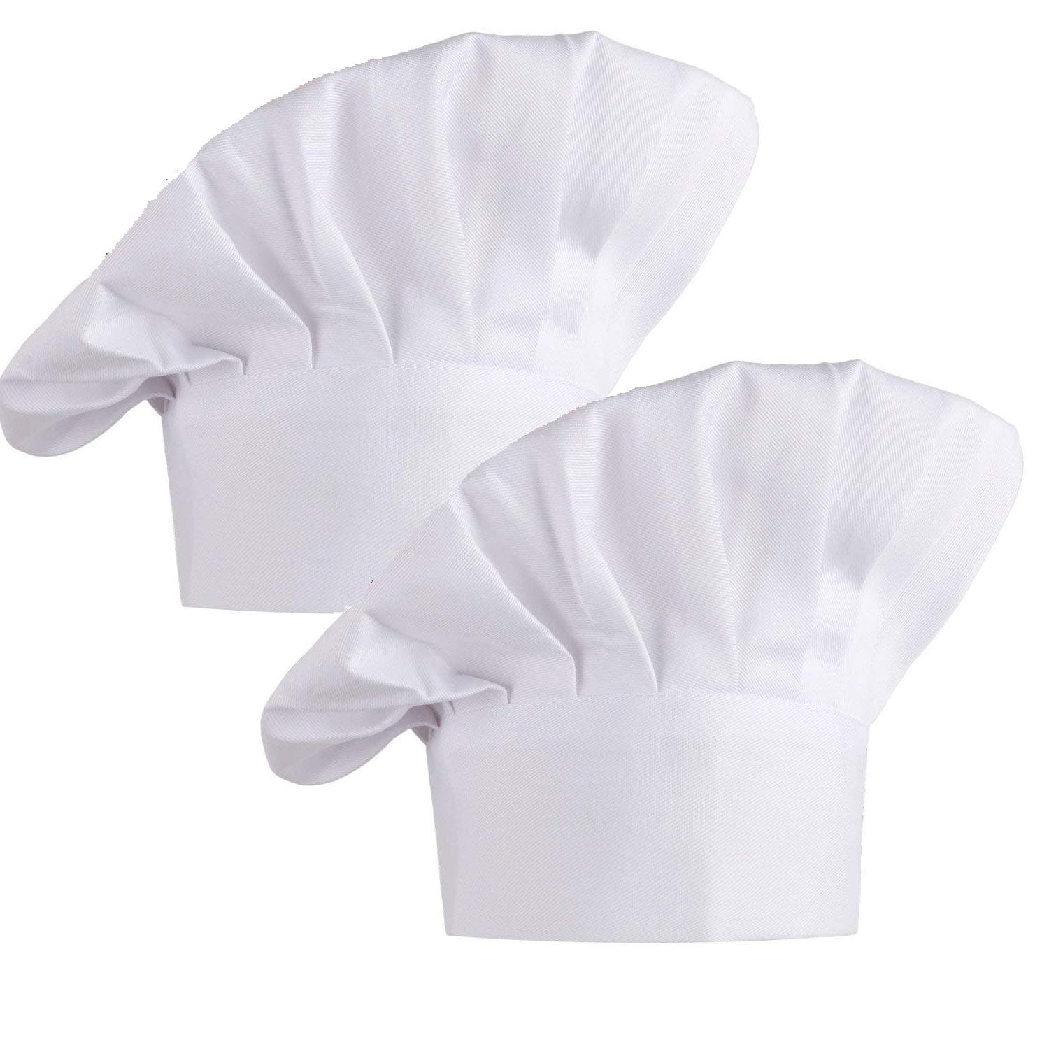 2Pcs Chef Hat Adjustable Elastic Kitchen Chef Cap with Breathable Cotton Uniforms Baker Cooking Hat for Adults House Hotel Restaurant Use