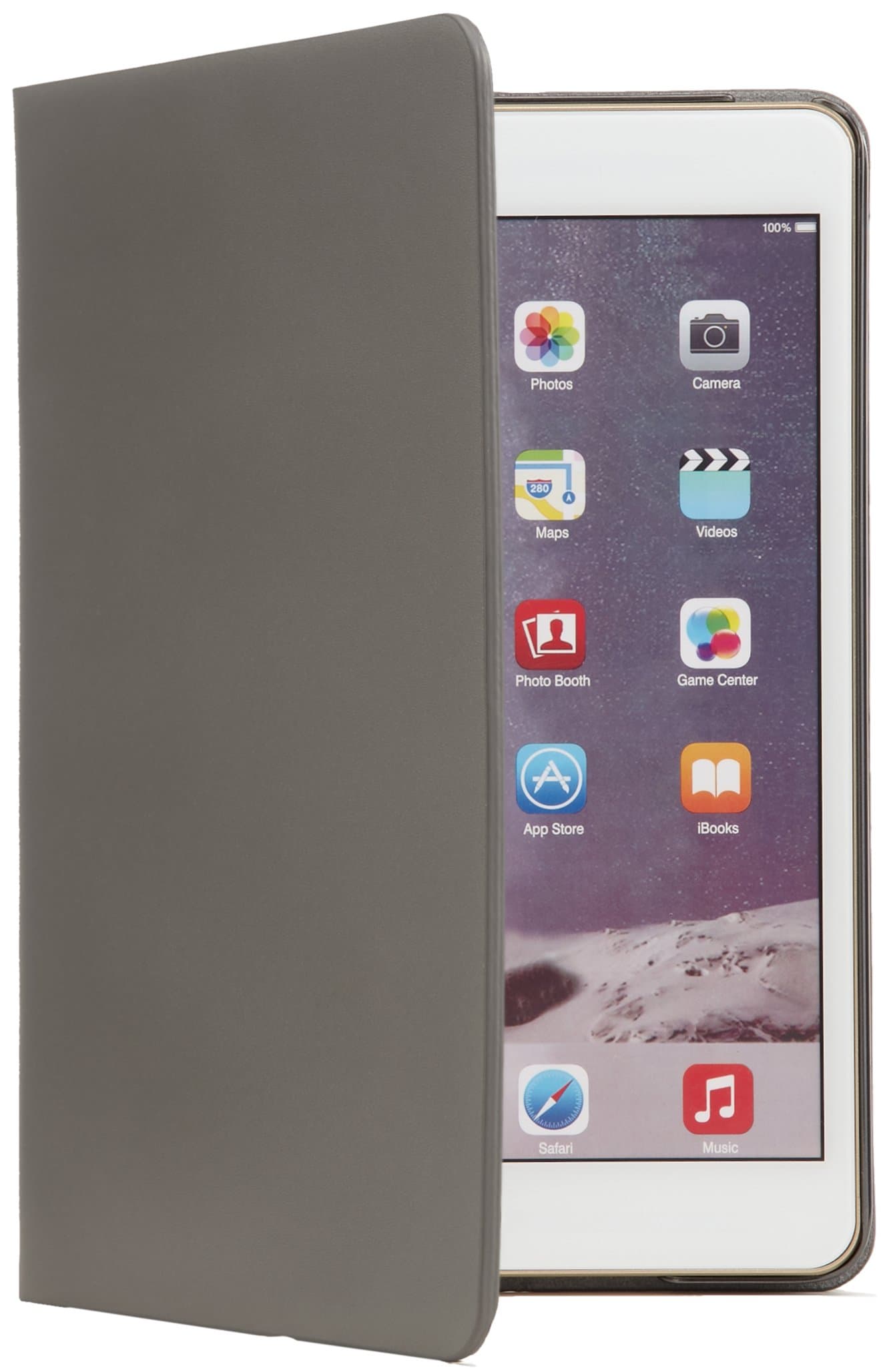 Everything Tablet Apple iPad Air 2 Handmade Italian Leather Smart Case Durable Auto Sleep/Wake Function Light Weight - Steel Grey