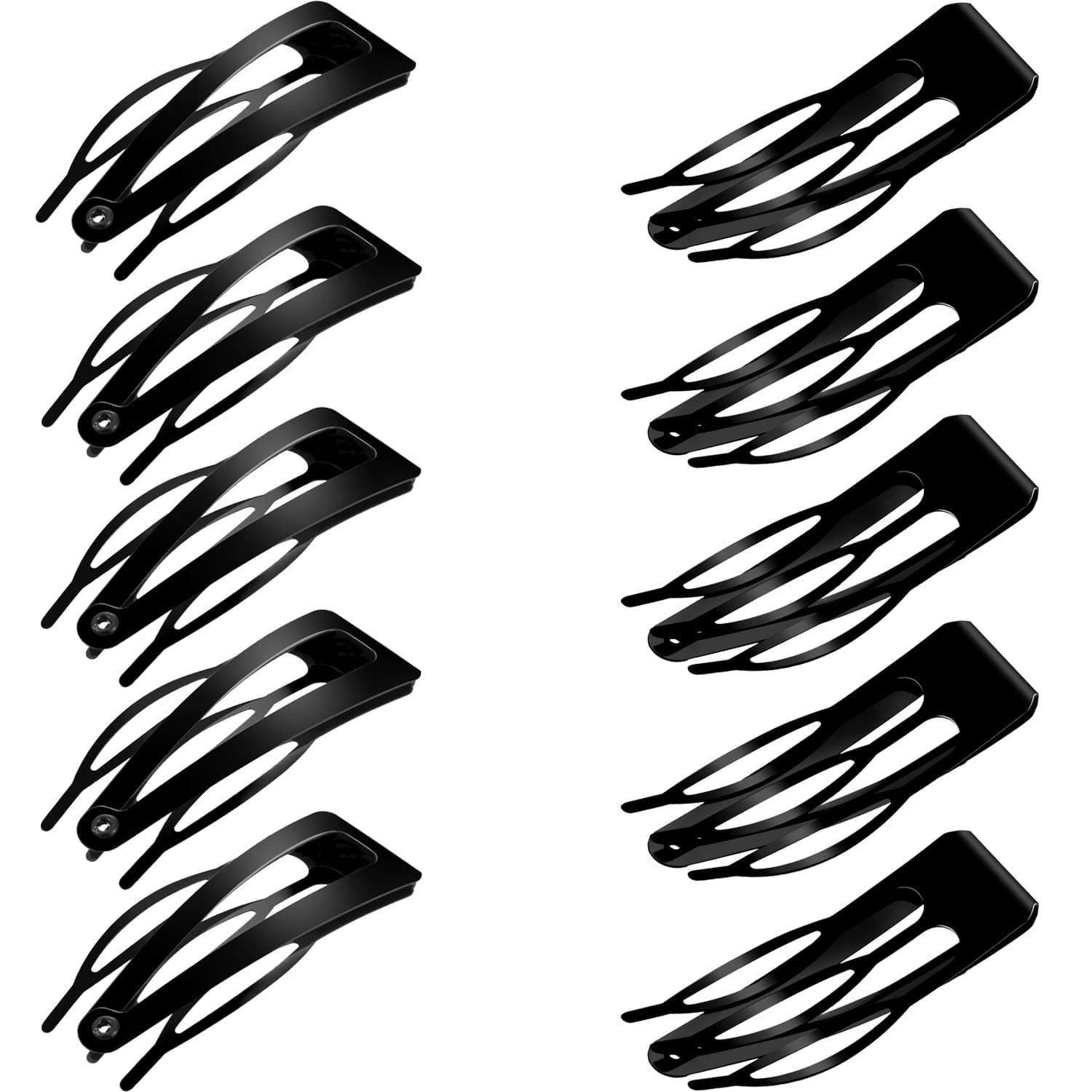 Chinco 24 Pieces Double Claw Hair Clips Metal Snap Hair Clips for Hair Making Salon Supplies (Black)