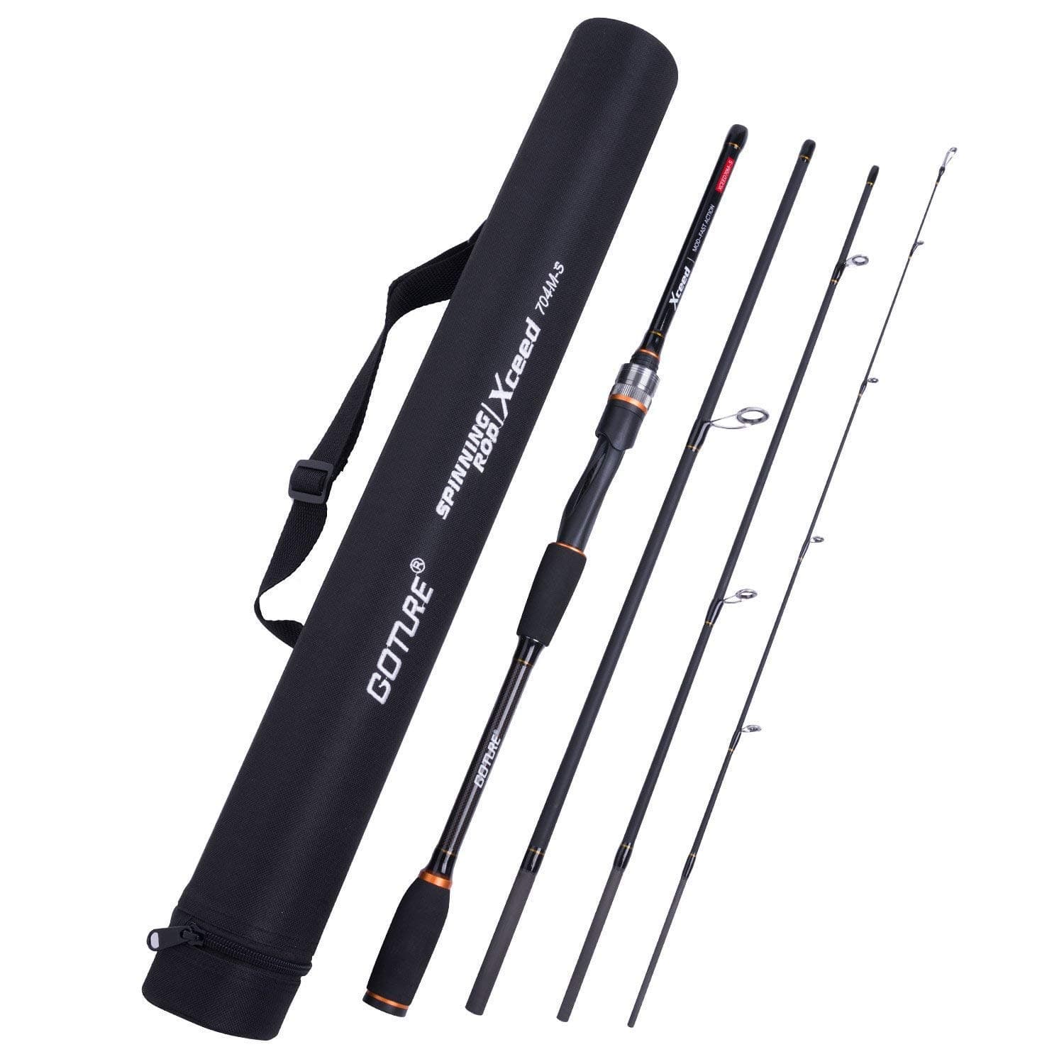Travel Fishing Rods, 4 Piece Fishing Pole with Case/Bag, Casting/Spinning Rod,Ultralight Fishing Baitcasting Rod 7ft for Saltwater Trout, Bass, Walleye, Pike