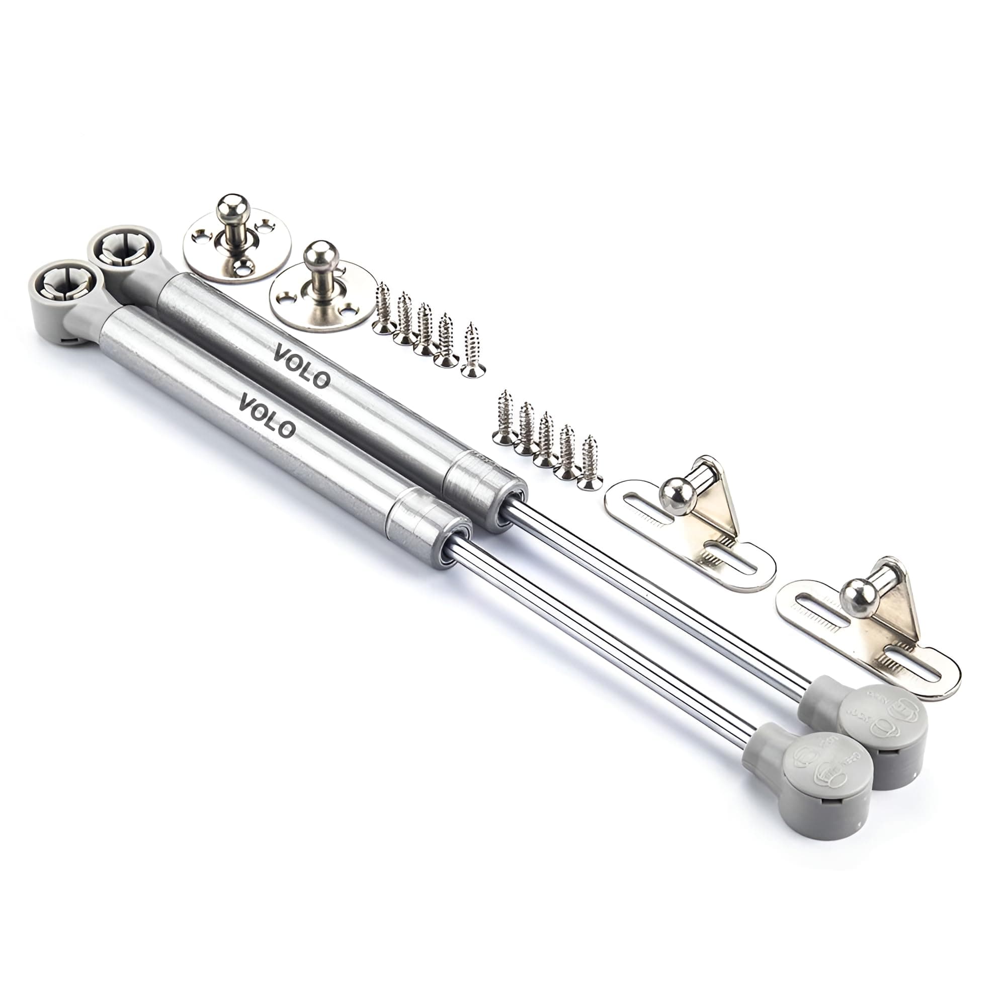 VOLO 50 N HYDRAULICS GAS SPRING STAY STRUT PNEUMATIC LIFT SUPPORT CABINET HINGES SUPPORT, CAPACITY 5 KGS, SIZE 10 INCHES (PACK OF 2 PCS),MATERIAL:IRON, COLOR:SILVER