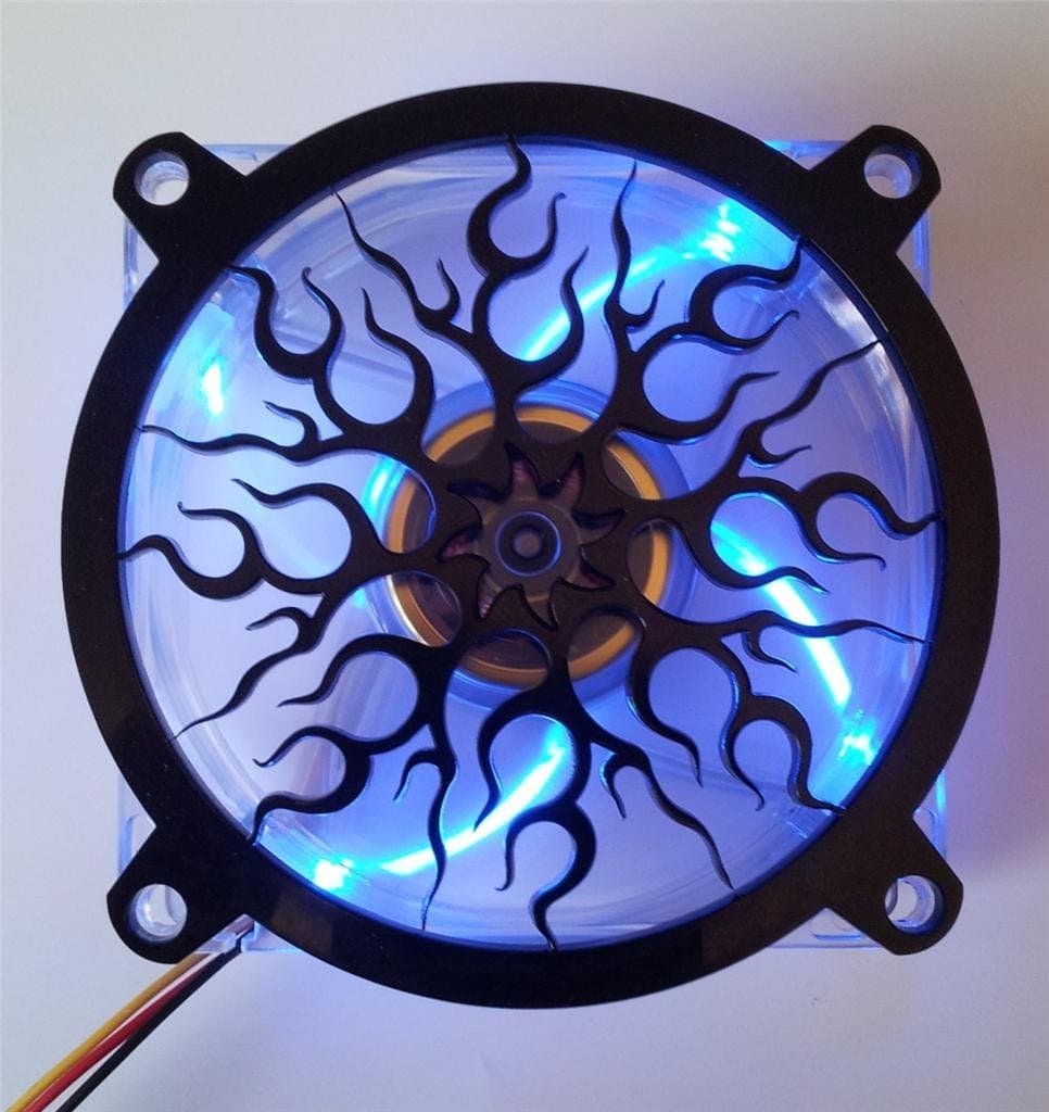 Custom Acrylic Flame Computer Fan Grill 200mm