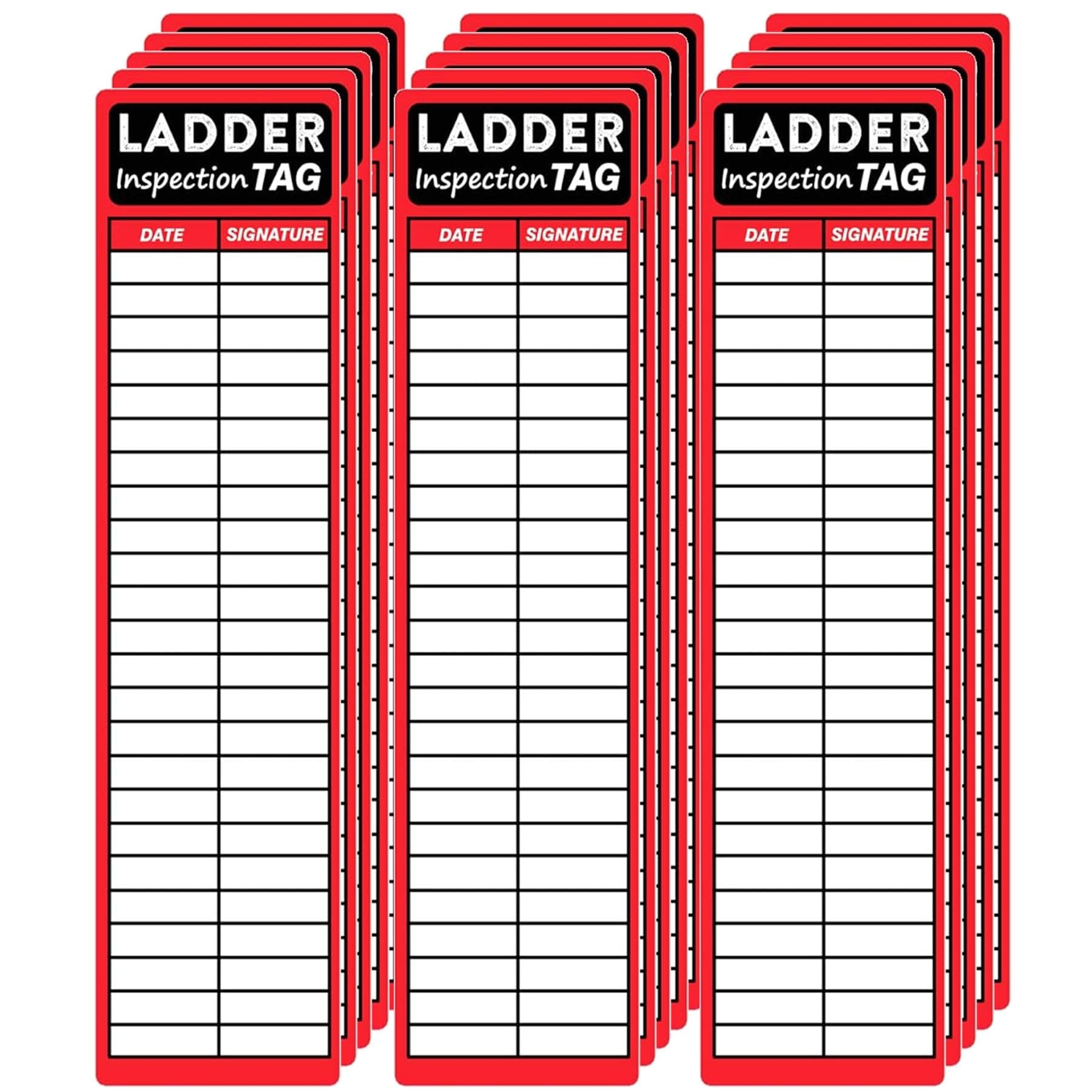 Ladder Inspection Labels 100 Pcs Safety Stickers for Ladders 8.5 x 2 Inch Red Safety Inspection Tags Stickers Vinyl Maintenance Labels Ladder Inspection Tags for Industrial