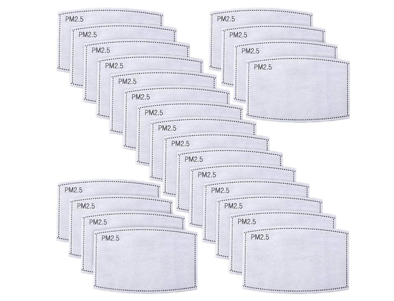 20PCS PCS Adult PM2.5 Activated Carbon Filter 5 Layers Replaceable Anti Haze Filter Paper (20PCS)