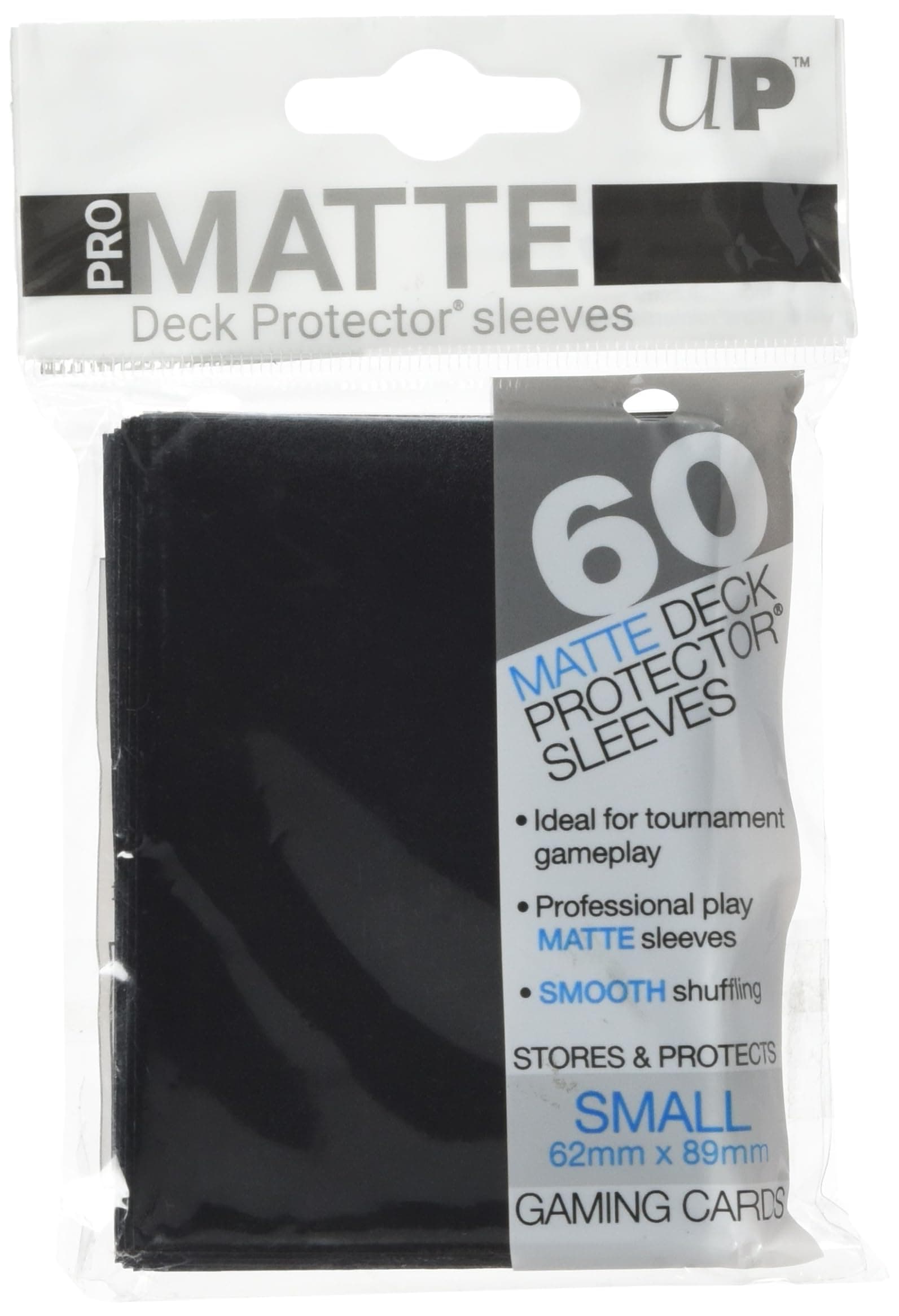 60ct Pro-Matte Black Small Deck Protectors, black, small