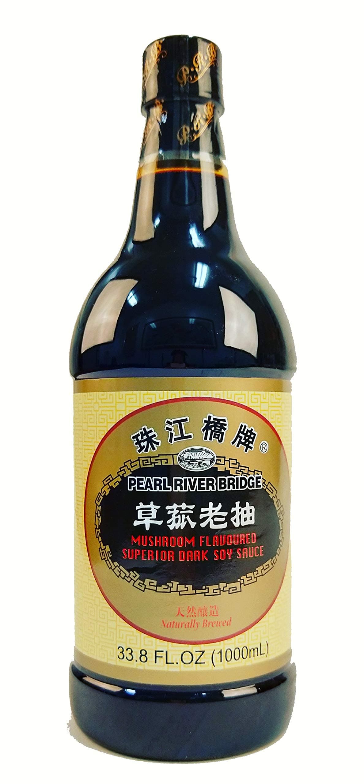 Pearl River Bridge Dark Soy Sauce PET Bottle, Mushroom Flavor, 33.8 fl. Oz