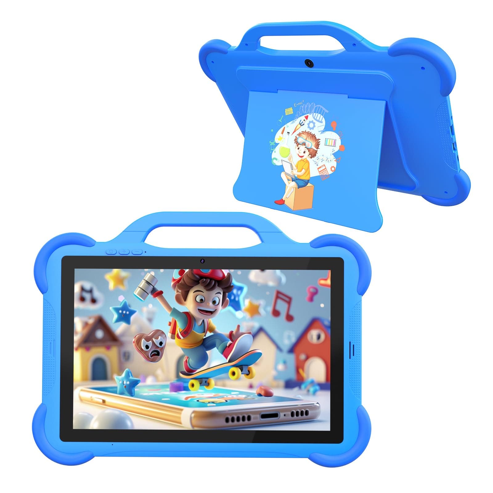 Kids Tablet, Android 14.0 10" Tablets for Kids, Parental Control Toddler Tablet with case Included 2+8MP Dual Camera, HD Screen, Pre-Installed Kids APPs (1PCS, Blue)