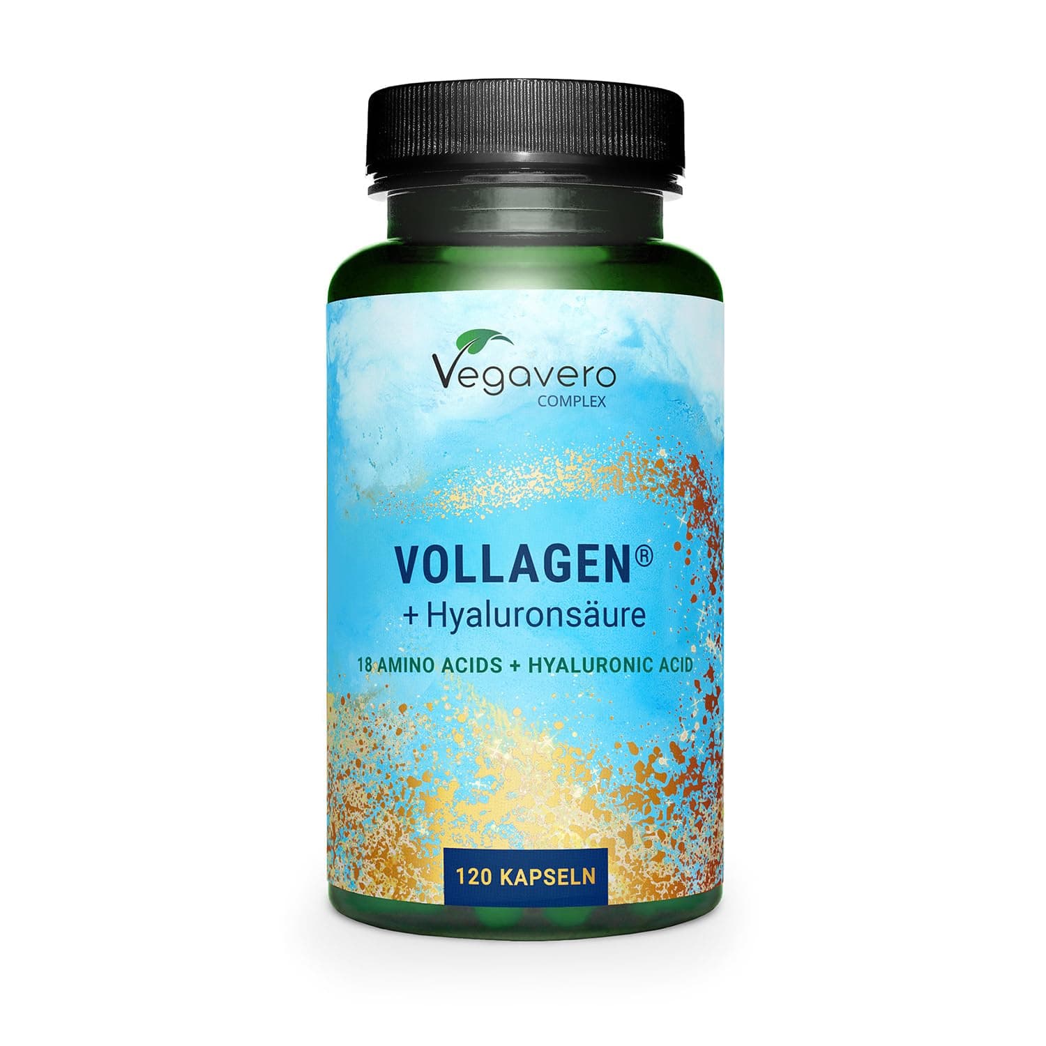 Collagen + Natural Hyaluronic Acid | Vegan | 2 Months | With Vollagen® - Premium Quality | 18 Amino Acids | Vegetable & No Additives | Anti-Aging + Skin + Joint | 120 Capsules | Vegavero®