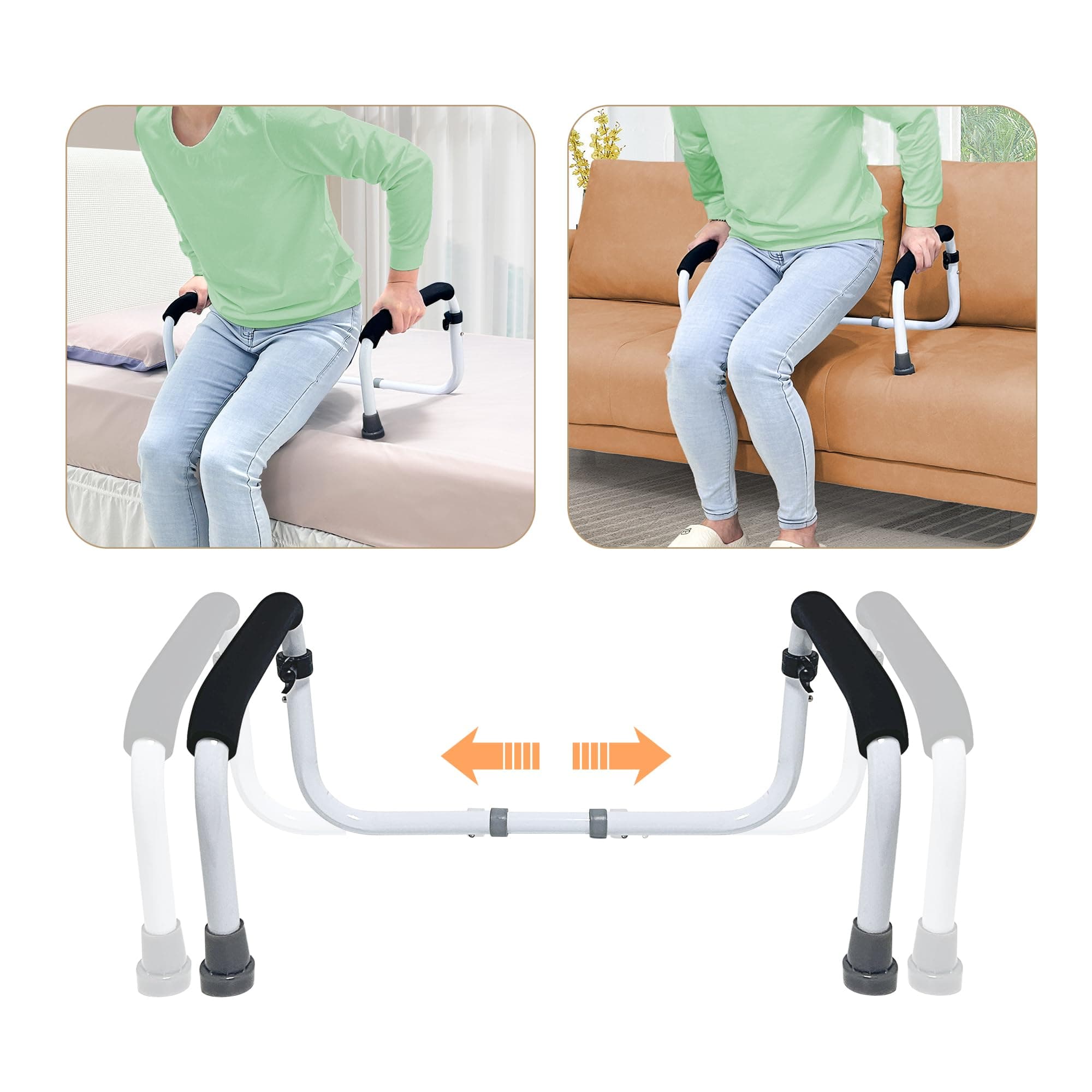 Stand Assist Mobility & Daily Living Aids Bed Rail Cane Chair For Elderly Lift Devices Seniors, Handicap Grab Bar Disabled Couch Safety Handle(Width Adjustable)
