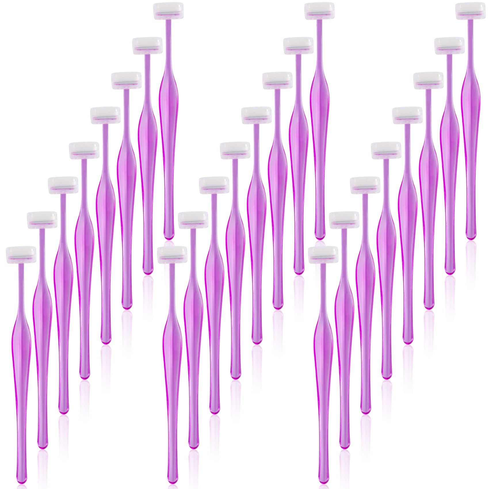 ANCIRS 24 Pack Eyebrow Trimmer Razors for Women Makeup, Facial T Shape Shaver Tool for Eye Brow, Stainless Steel Eyebrow Trimming Kit for Girls- Purple