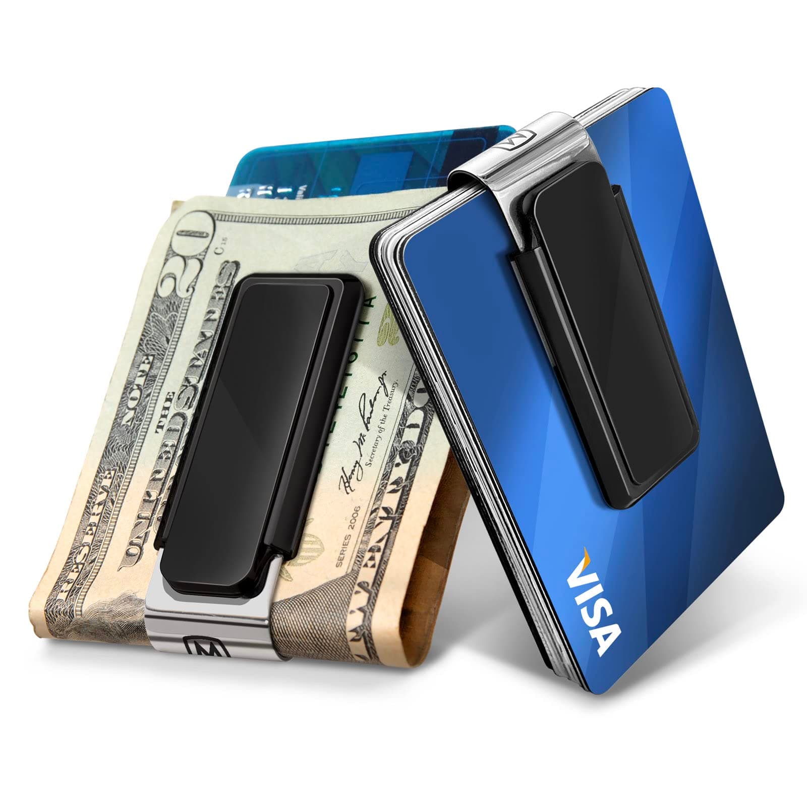 Money Clip - Minimalist Slim Wallet Alternative for Front Pocket Carry - Cash and Credit Card Holder for Men