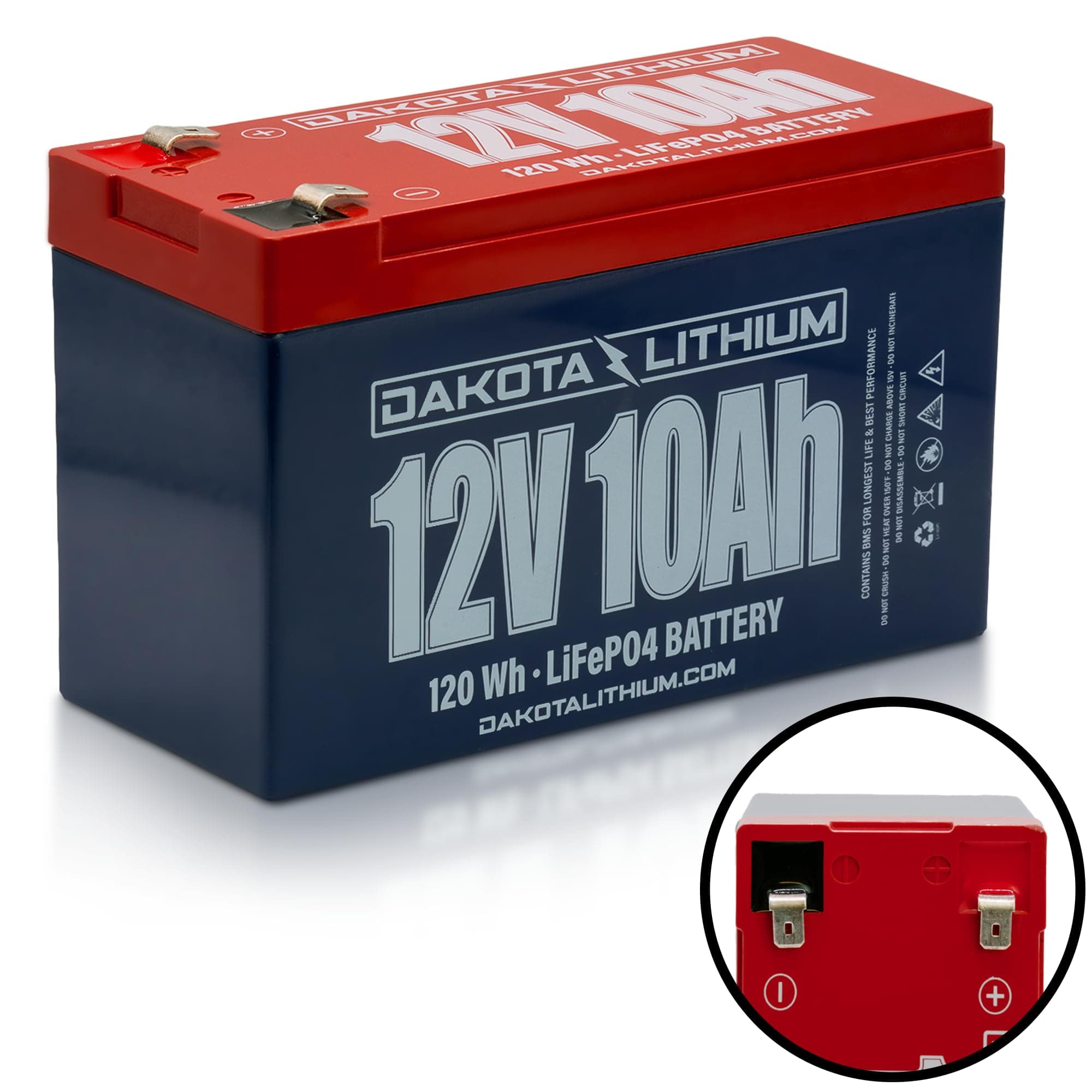 12V 10Ah LiFeP04 Deep Cycle Battery - 11 Year USA Warranty 2000+ Cycles - Built in BMS - For Ice Fishing, Kayaks, Fish Finders and More