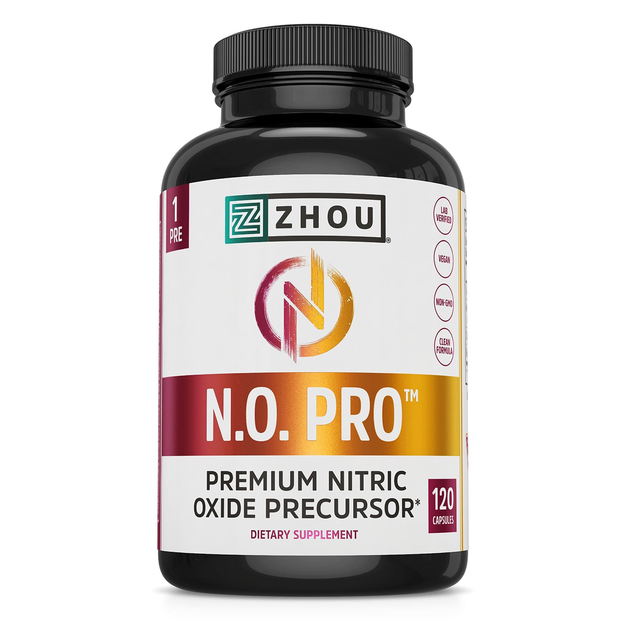N.O. Pro - Premium Nitric Oxide Supplement for Men & Women, Heart, Muscle & Blood Support with Beet Root & L Arginine, Natural Nitric Oxide Booster - 120 Veggie Capsules