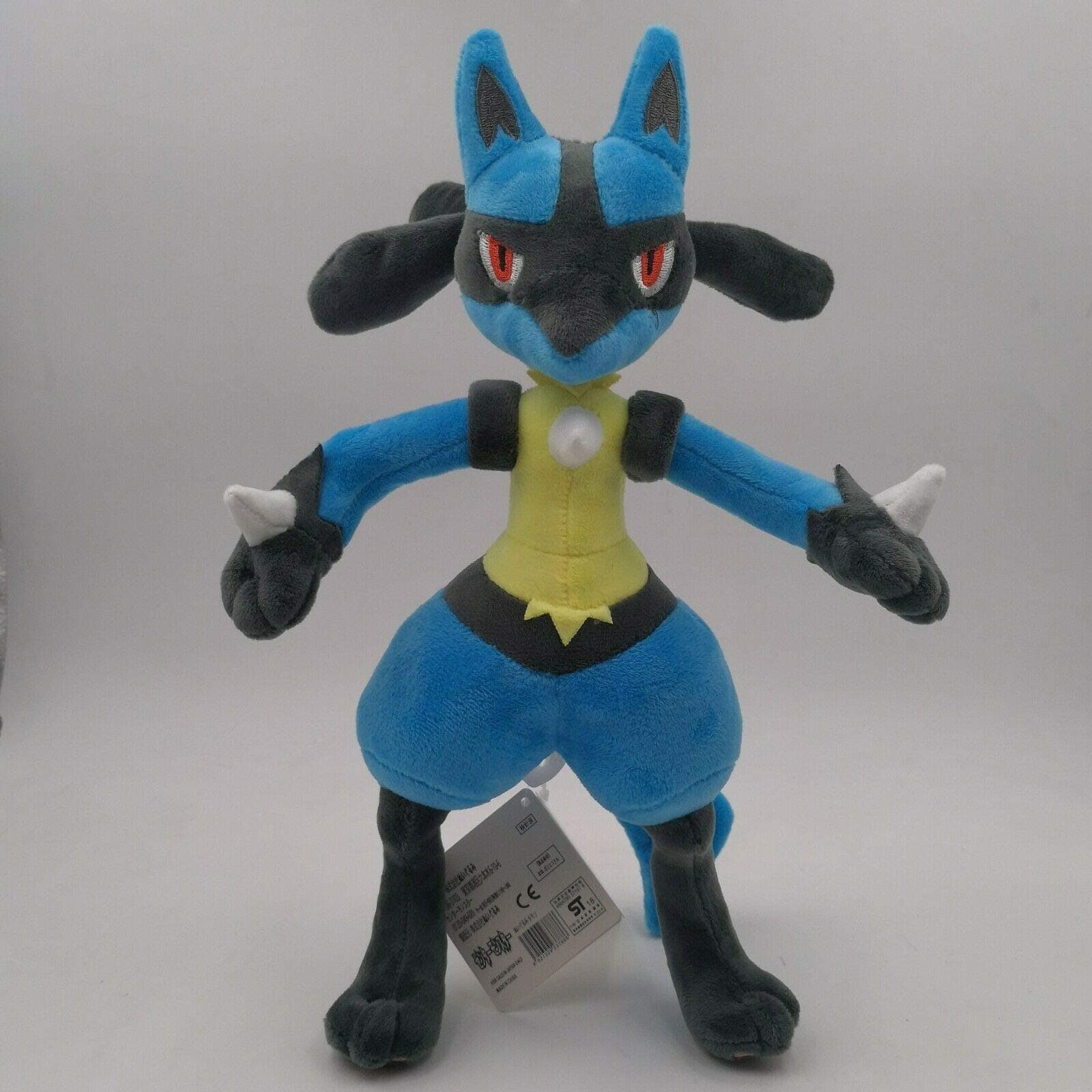 eSunny Lucario Plush Ed Soft Toy Doll Teddy Stuffed Animal 12" Baby Boy Must Haves Gift Bags Girls Favourite Characters Superhero Stickers UNbox Me