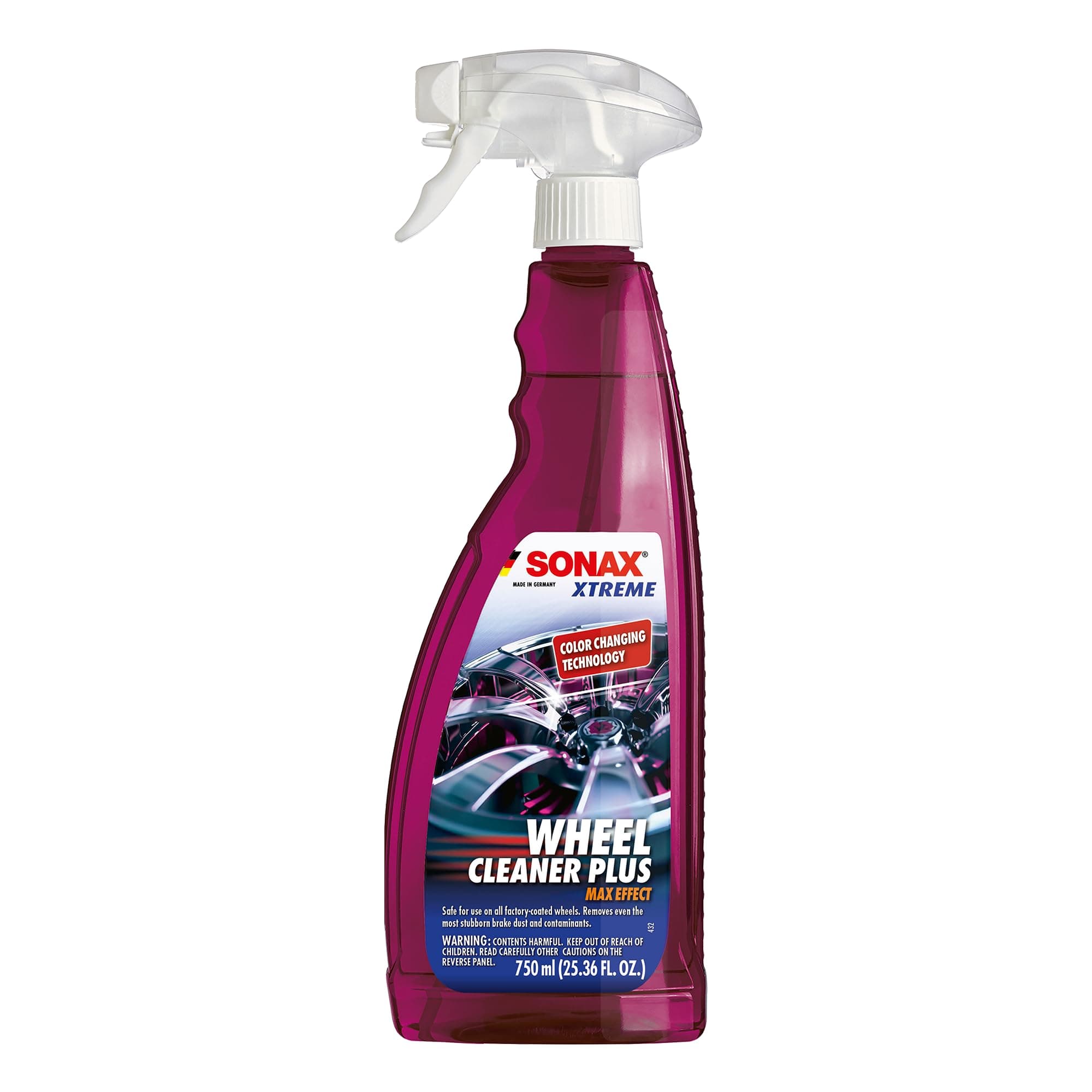 Wheel Cleaner Plus 230400 | Non-Acid, Color-Changing Rim Cleaner for Brake Dust, Grime, and Dirt Removal | Safe for All Wheels and Finishes | Powerful Deep Cleaning Formula | 750ml (25oz)