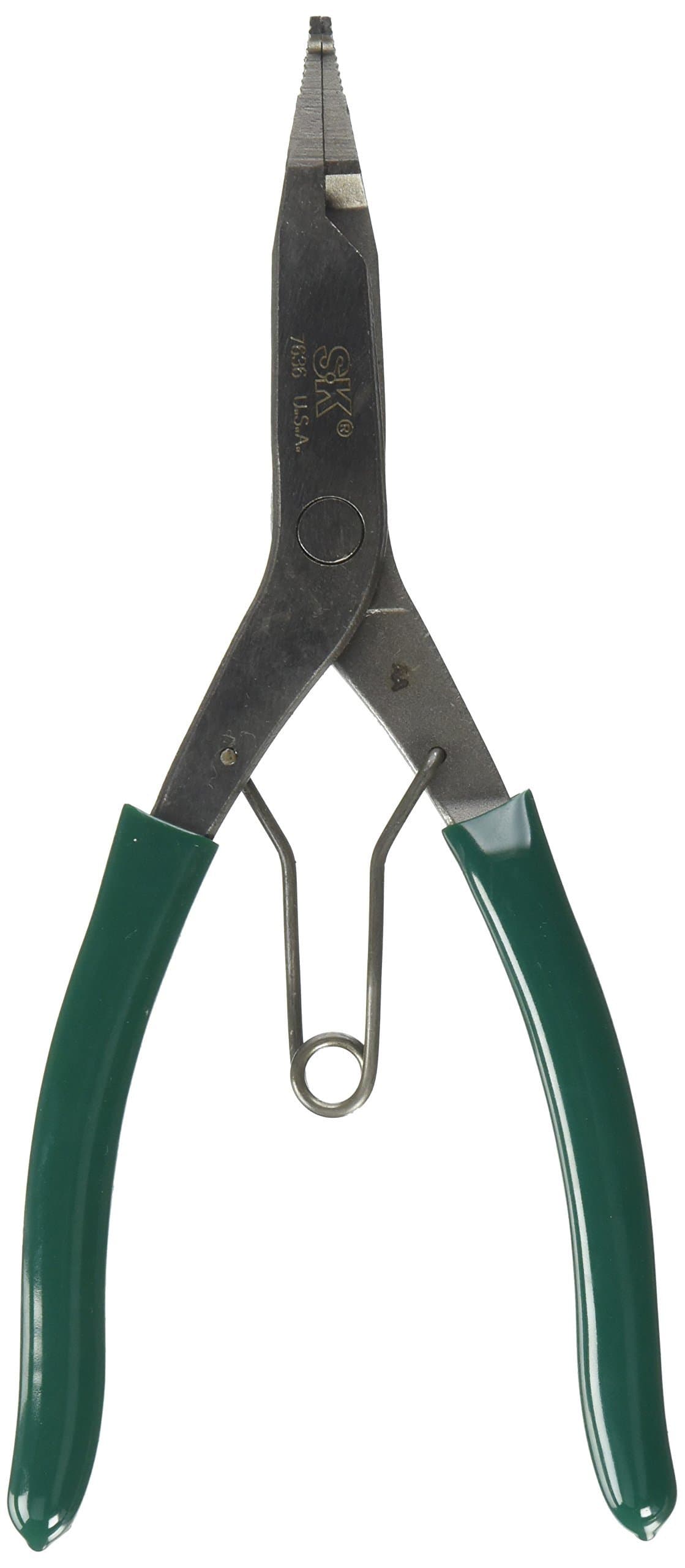 SK Tools USA 9" Long, Angled Tip, 1.75" Capacity, Compound Lock Ring Pliers | 7636