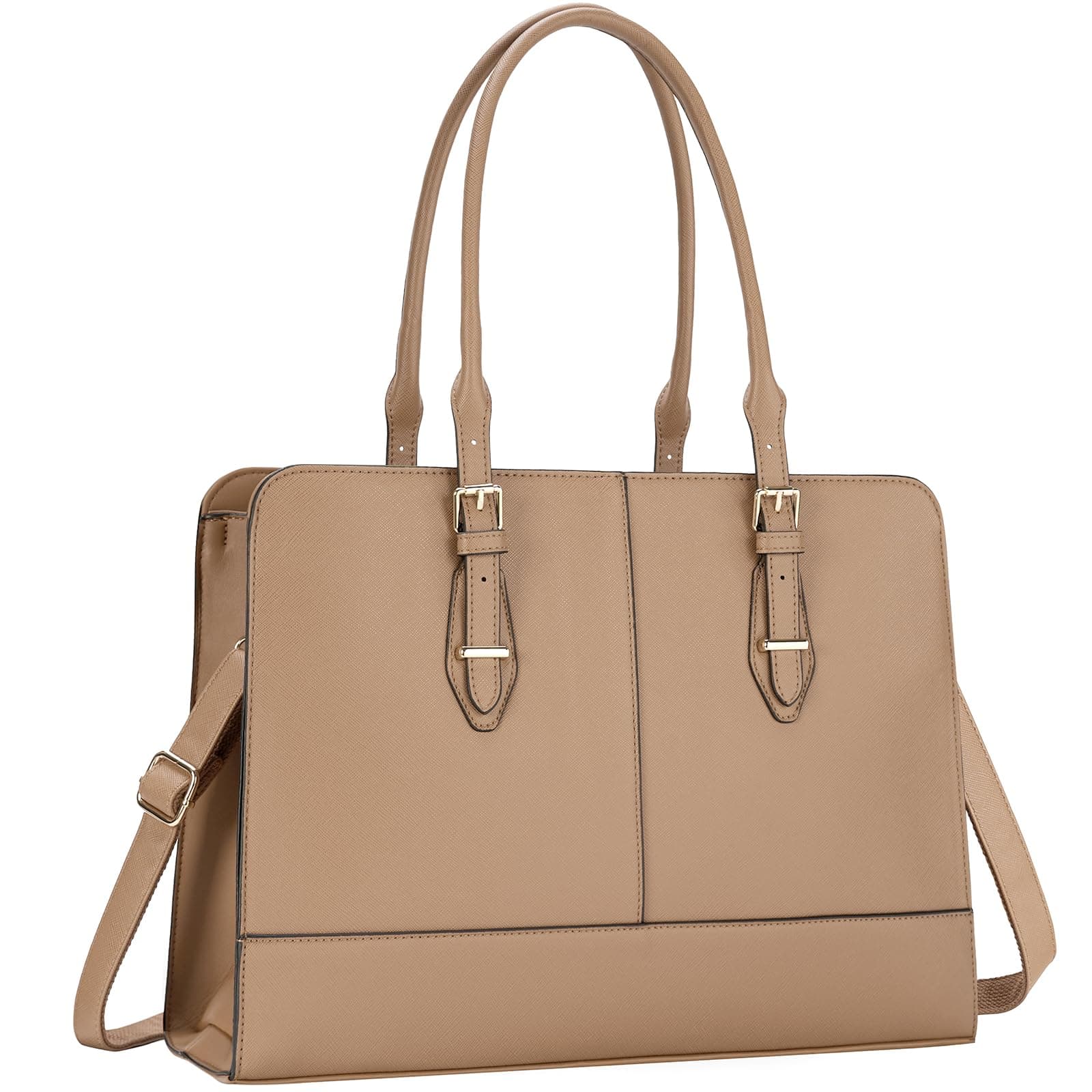 Laptop Bag for Women Leather Work Tote 15.6 Inch Laptop for Computer Messenger Bag Waterproof Briefcase Business Office Professional Large Capacity Handbag Shoulder Teacher Nurse Bag