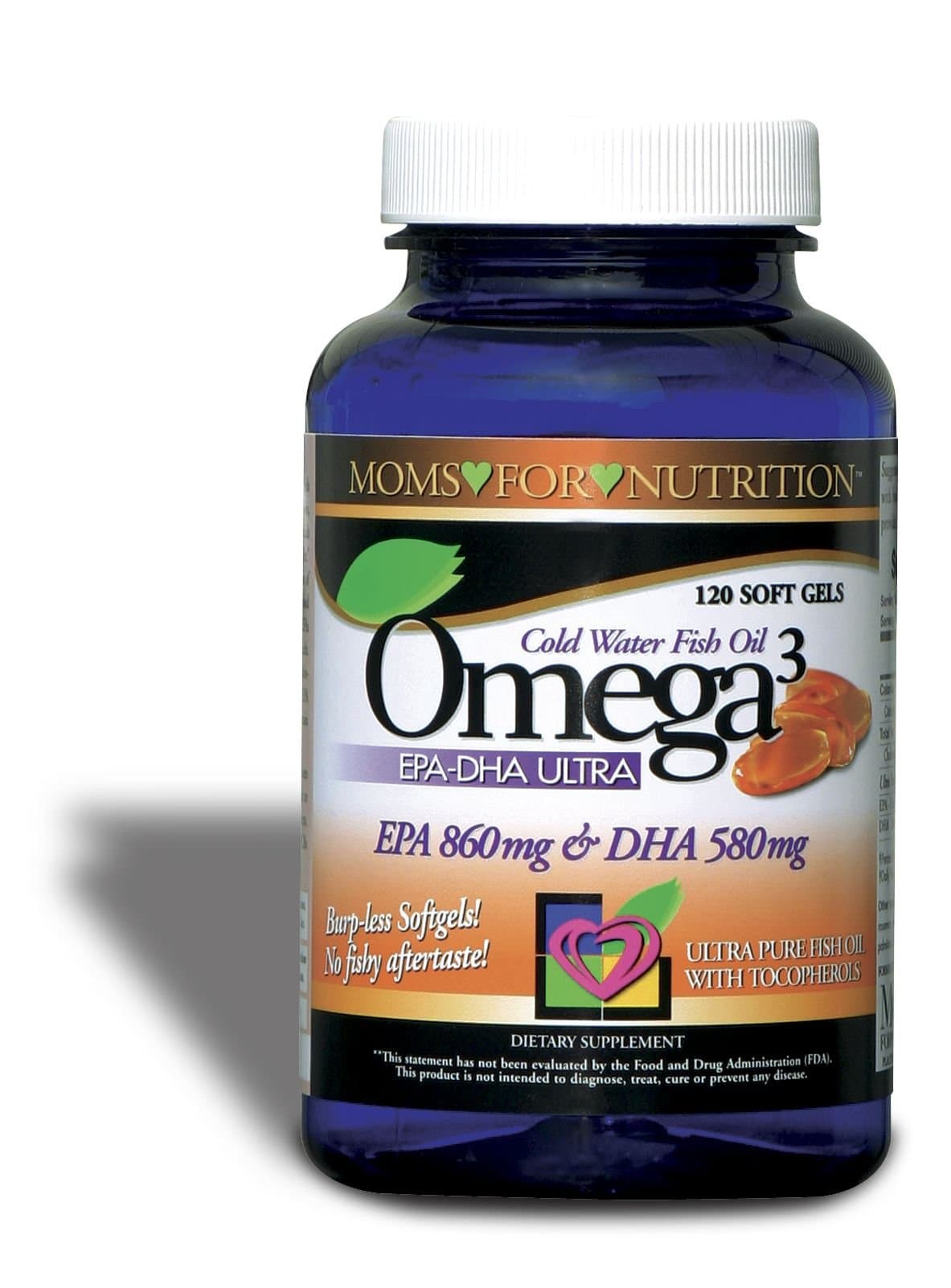 Moms For Nutrition Cold Water Fish Oil Omega-3 EPA-DHA Ultra Strength 2900 mg 90 Softgels