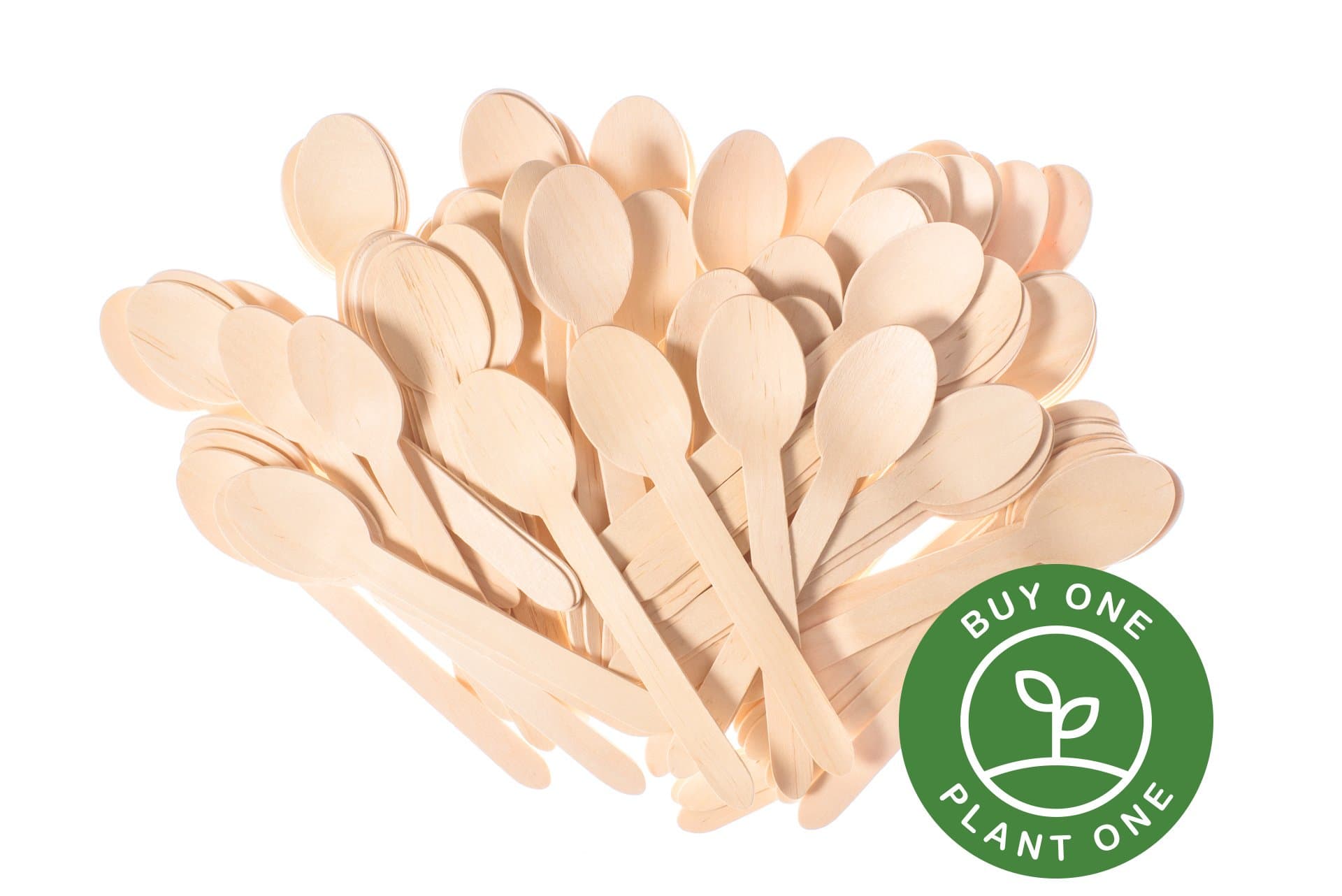 Disposable Wooden Spoons • Eco-friendly Compostable Birch Wood • 100 Count • 6 inch
