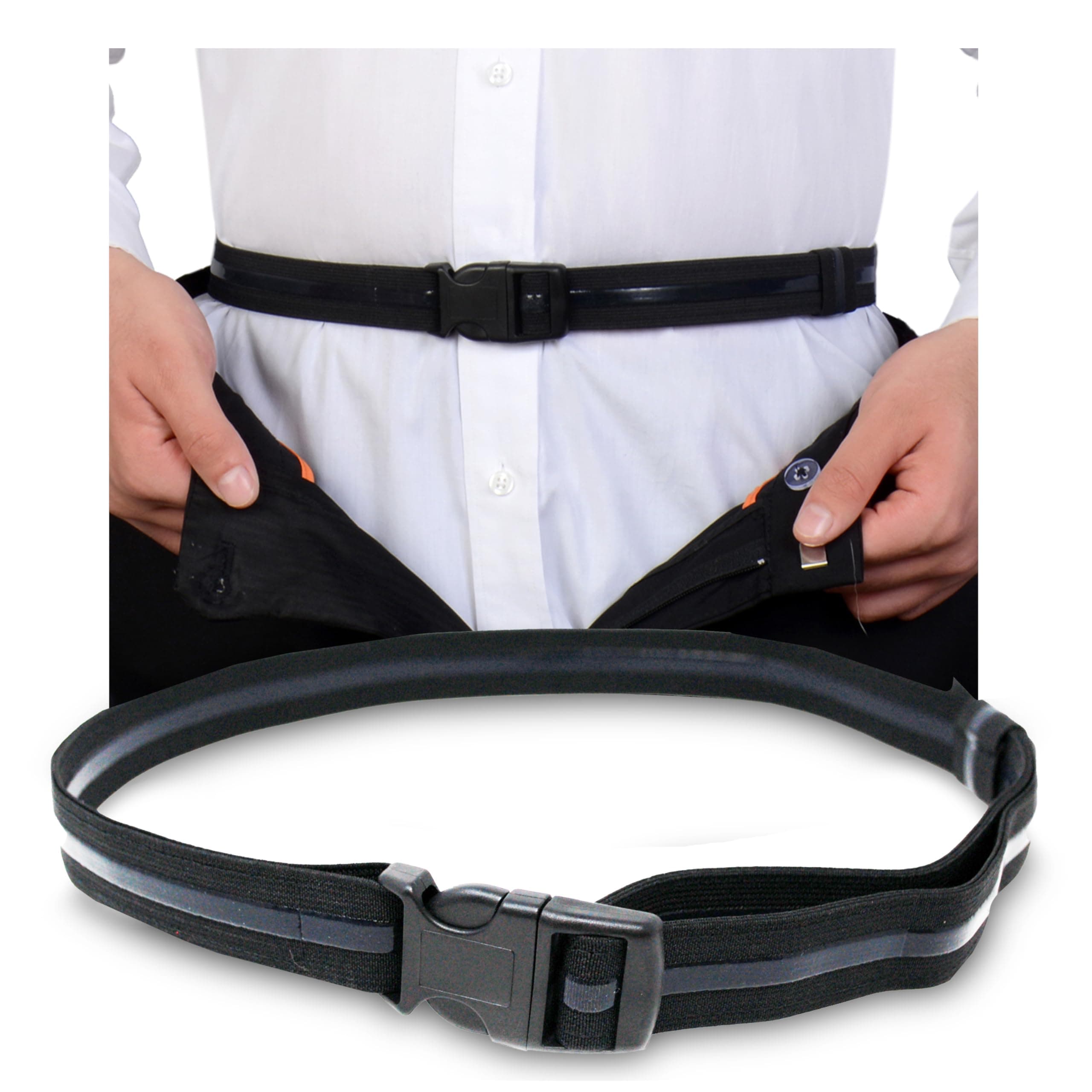Super Belt for Formal and Professional Attire - Keeps Shirt Tucked In, One Size, Black