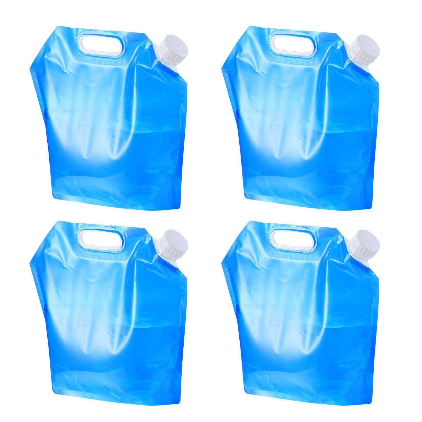 4 Pack Water Container, 5L Collapsible Drinking Car Water Carrier Container, Outdoor Folding Water Bag for Sport, Hiking, Camping, BBQ, Picnic(Blue)