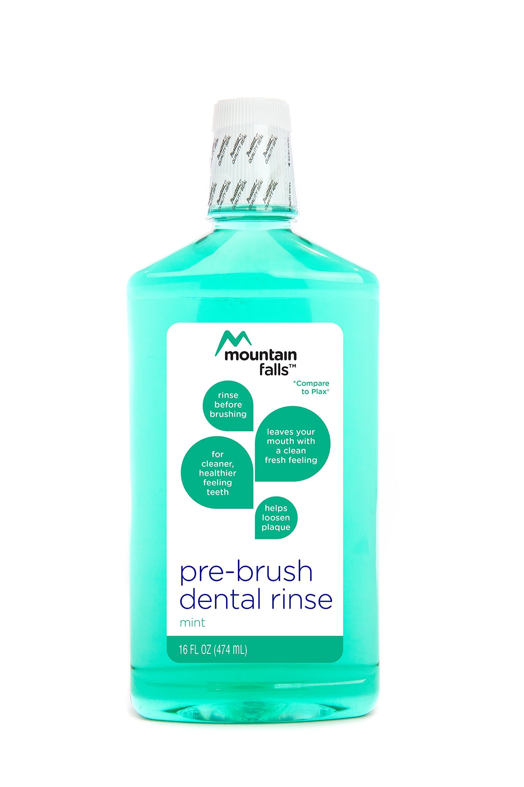 Mountain Falls Mint Pre-Brush Mouthwash, Oral Rinse to Help Loosen Plaque, Compare to Plax, 16 Fluid Ounce