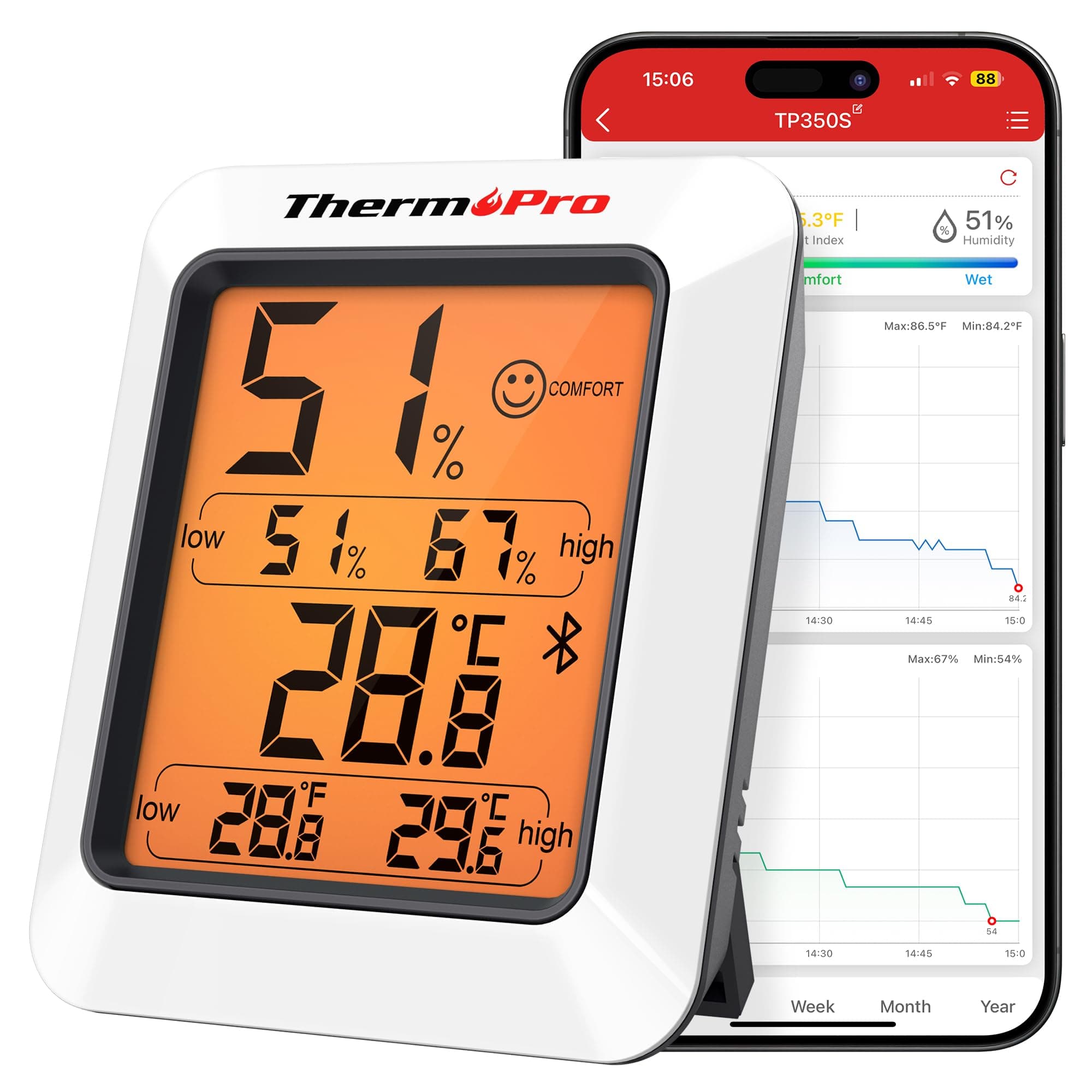 TP60S Wireless Thermometer Indoor Outdoor Digital Room Hygrometer