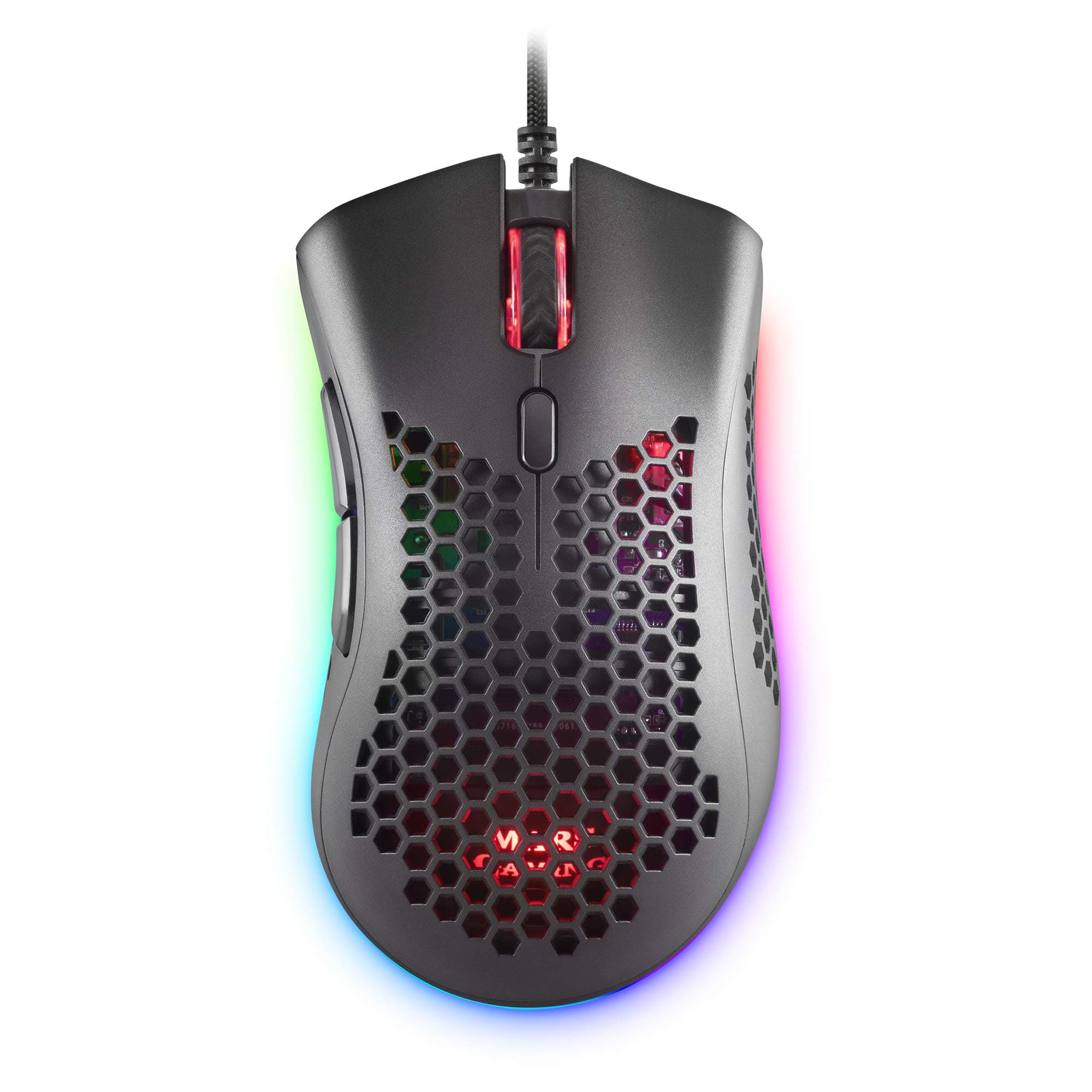 Mars Gaming MMEX Black, RGB Gaming Mouse, 32K DPI Feather Cable, HUANO Switch