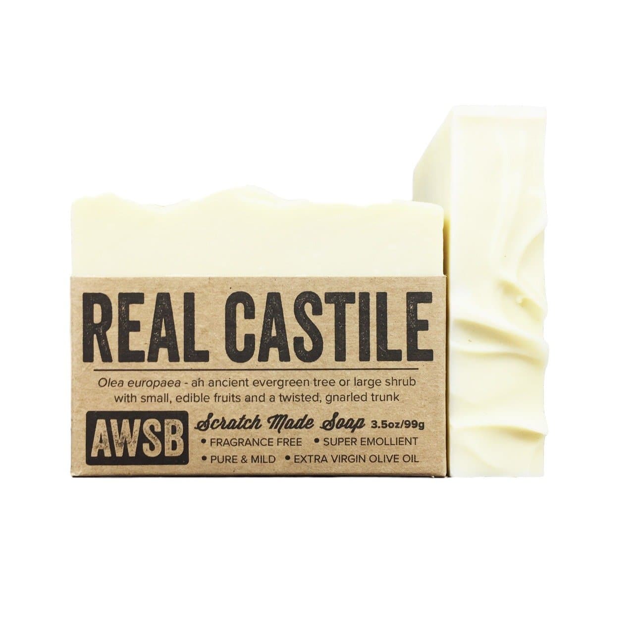 A Wild Soap Bar Real Castile Bar Soap, made with 100% Organic Olive Oil, All Natural, Vegan, for Super Sensitive Skin, Handmade