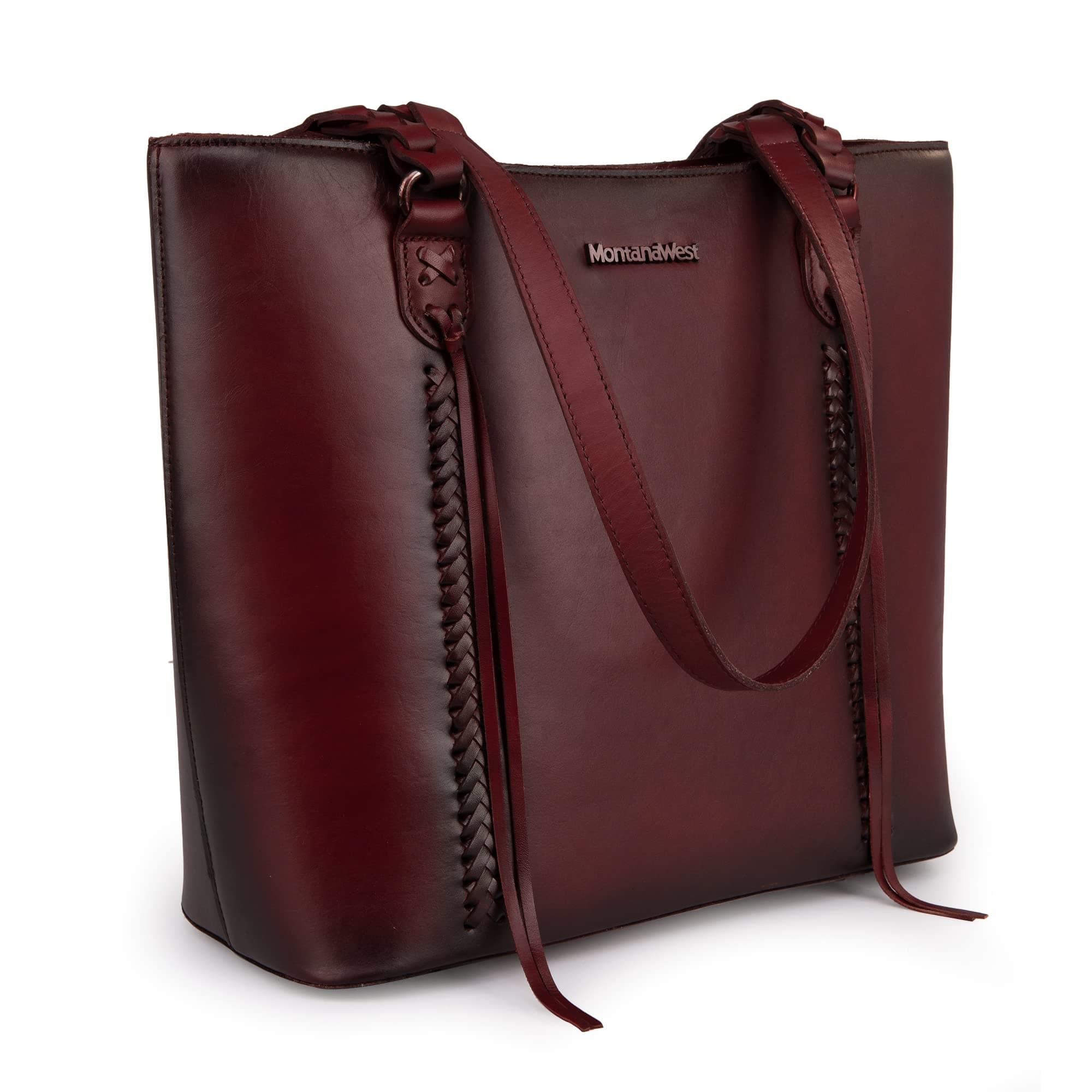 Montana West Genuine Leather Tote Bags for Women Shoulder Purses Tassel Handbag