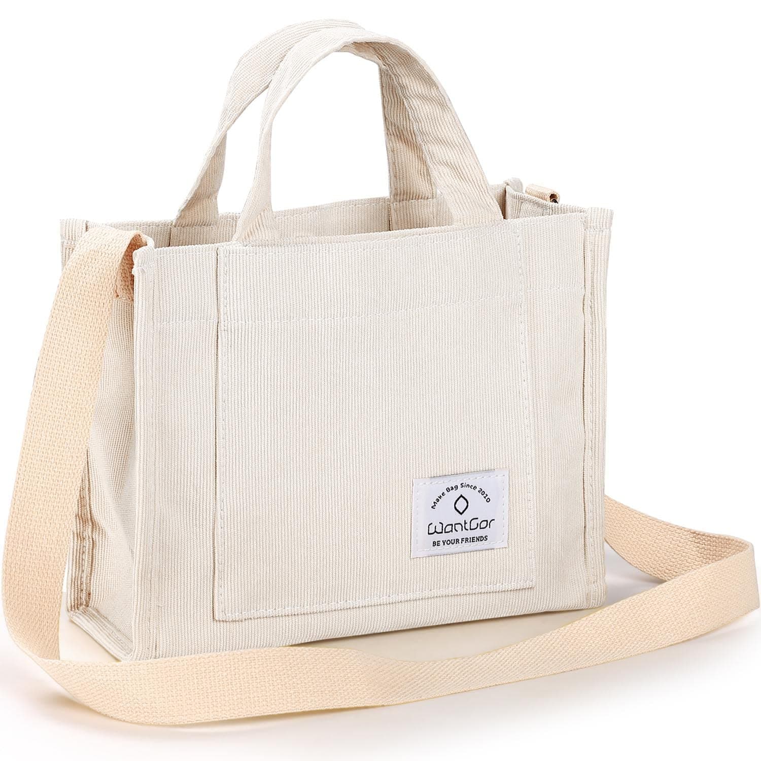 WantGor Tote Bag for Women, Corduroy Crossbody Bags Shoulder Handbag Small Satchel Hobo Bag Purse