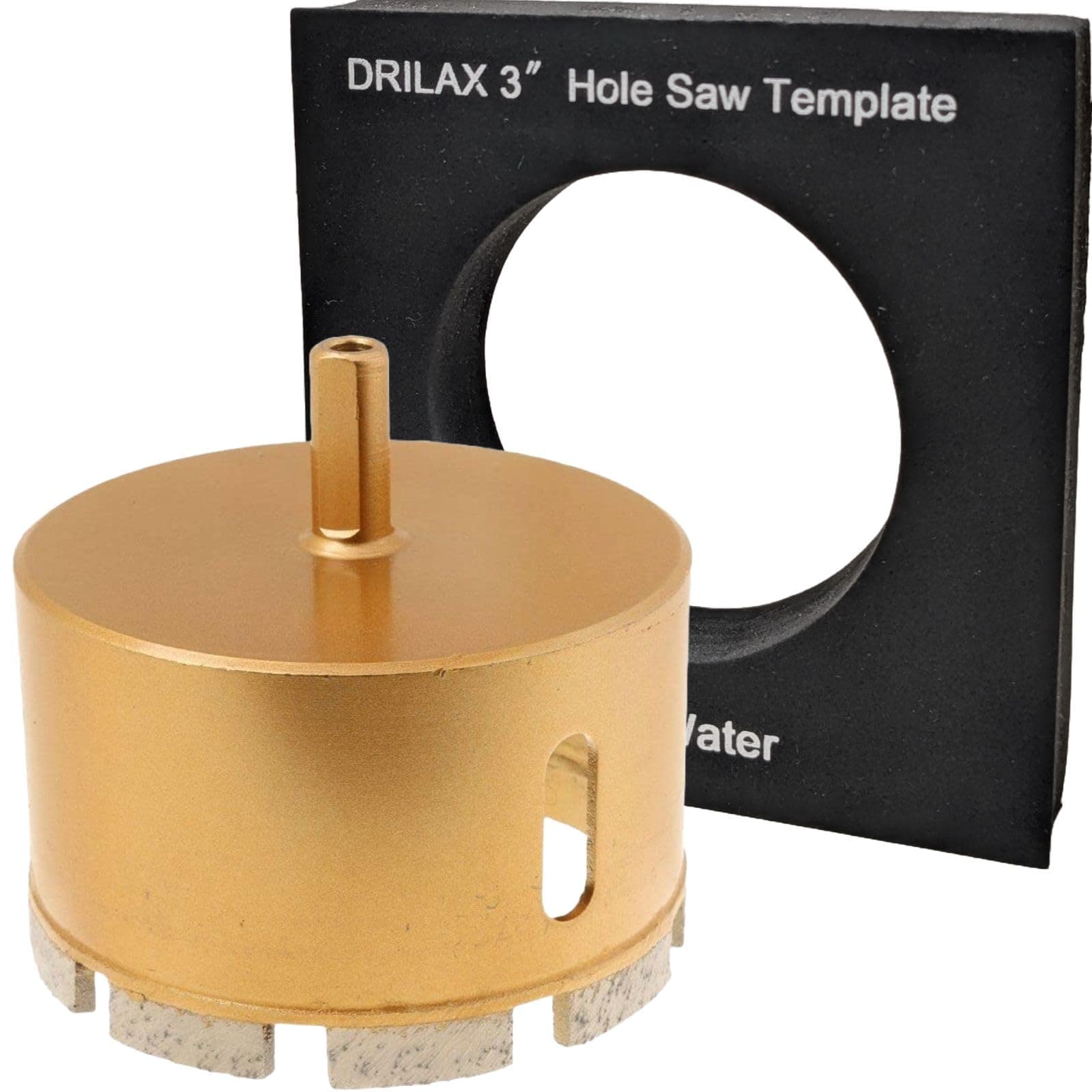 Drilax 3" Heavy Duty Masonry Diamond Hole Saw | Precision Locator Guide Included | 2" Deep for Concrete, Brick, & HVAC Pipes