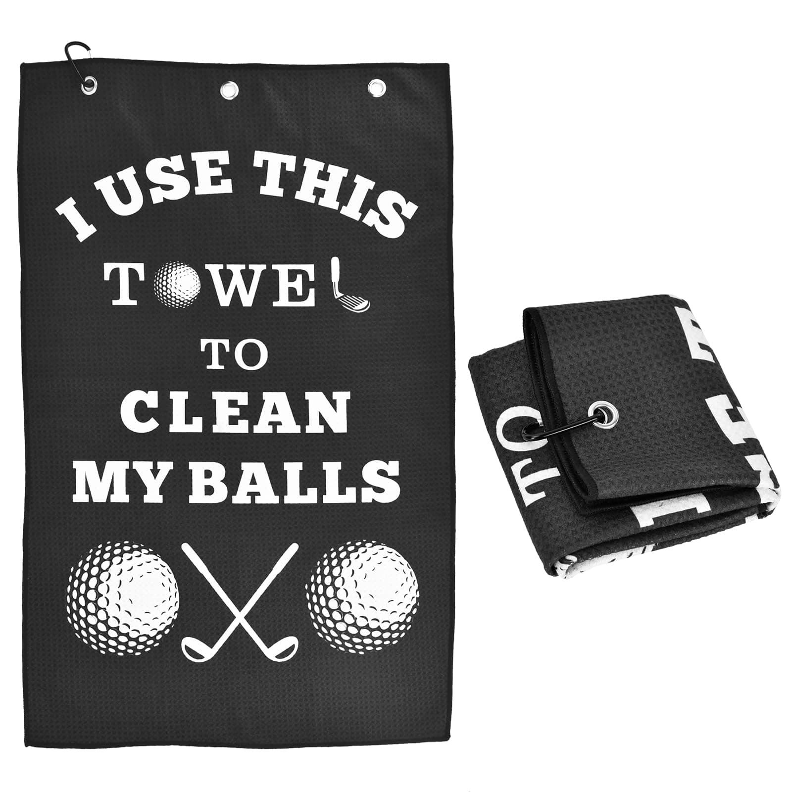 Fathers Day Dad Gifts for Men , Golf Accessories for Men Husband Golfers, Funny Microfiber Towel Cleaning Cloth with Clip for Bags Golf Balls & Clubs, Presents for Birthday Valentines Christmas