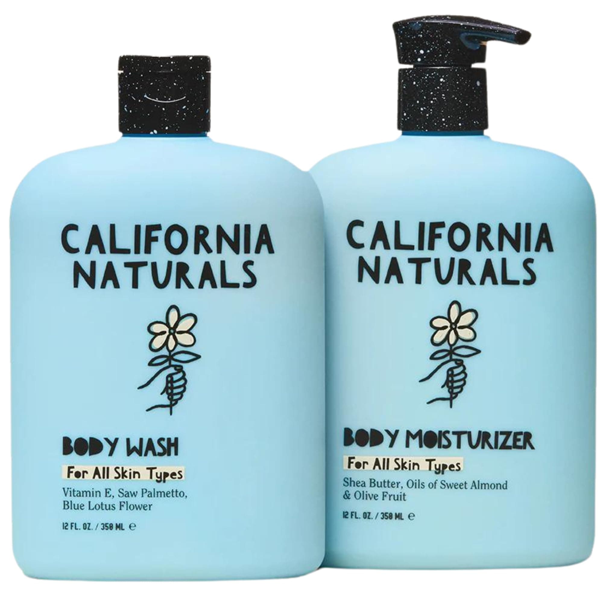 California Naturals Body Duo Body Wash and Body Moisturizer, Natural, Vegan, Paraben & Sulfate Free, Hydrating, Moisturizing, Eucalyptus, Bergamot, Orange Blossom, All Skin Types, 12 fl oz