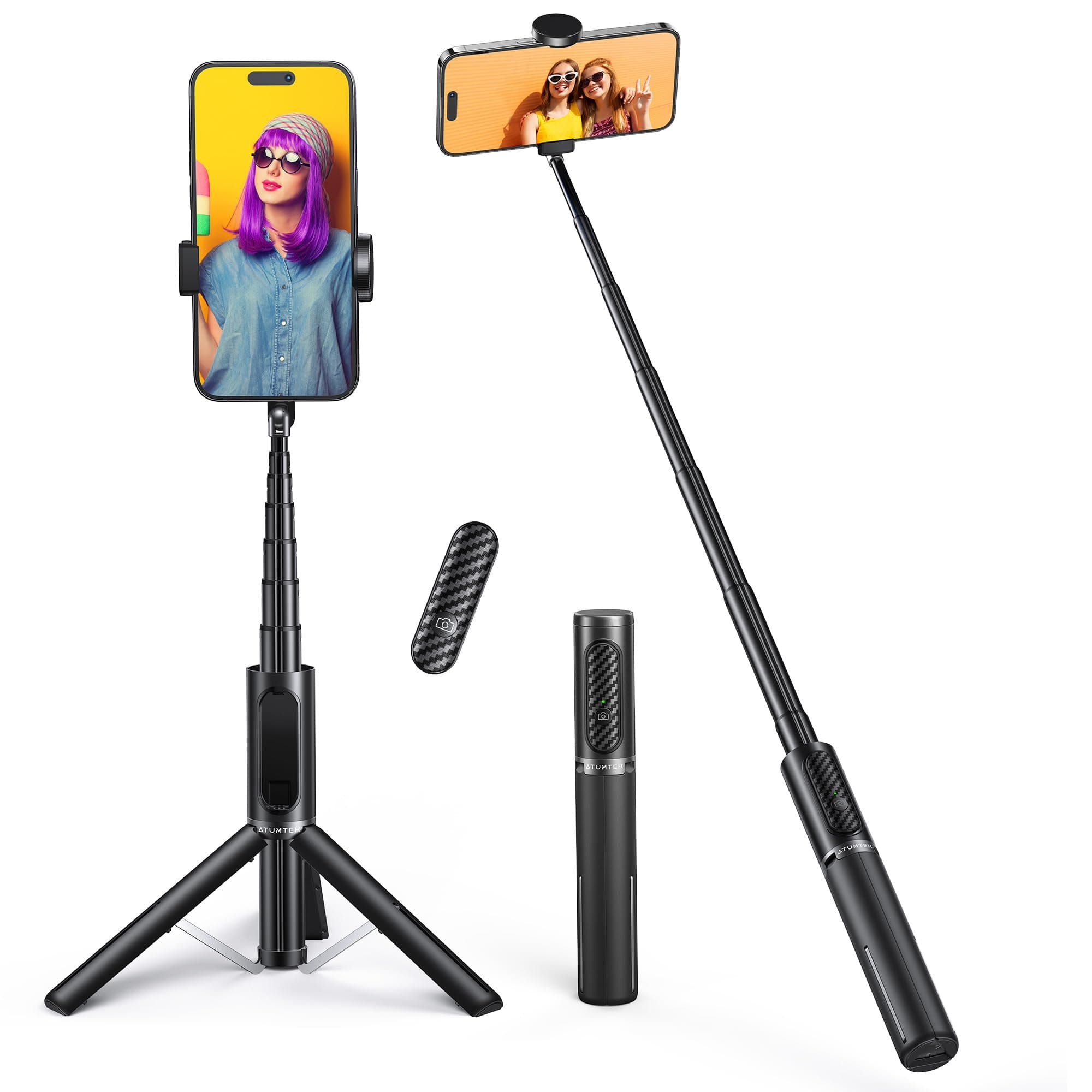 Bluetooth Selfie Stick Tripod, Mini Extendable 3 in 1 Aluminum Selfie Stick with Wireless Remote and Tripod Stand 270 Rotation for iPhone 11/11 Pro/XS Max/XS/XR/X/8/7, Samsung and Smartphone