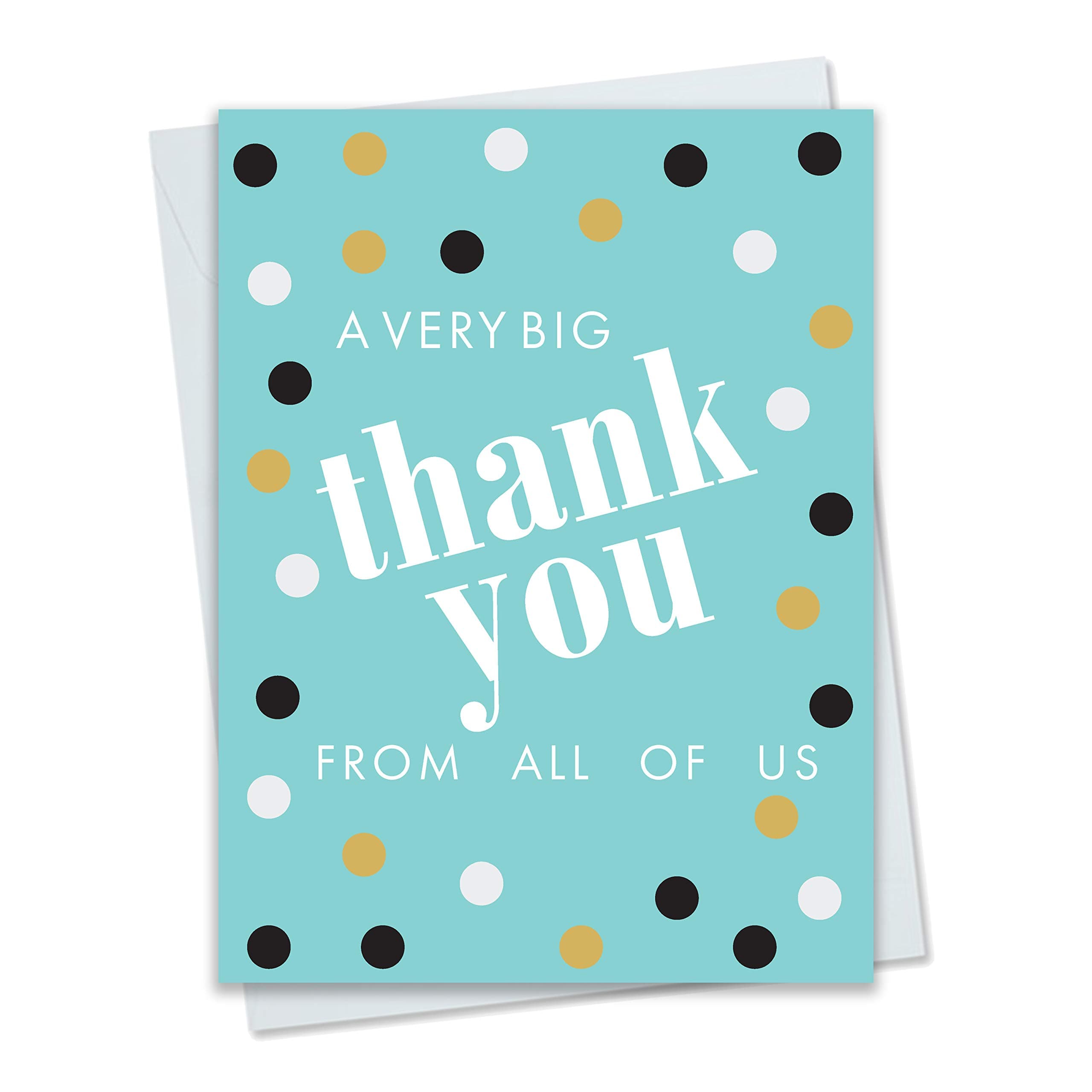 JBH Creations Big Dot Jumbo Thank You Card - Extra Large 9 x 12 with Envelope - Aqua