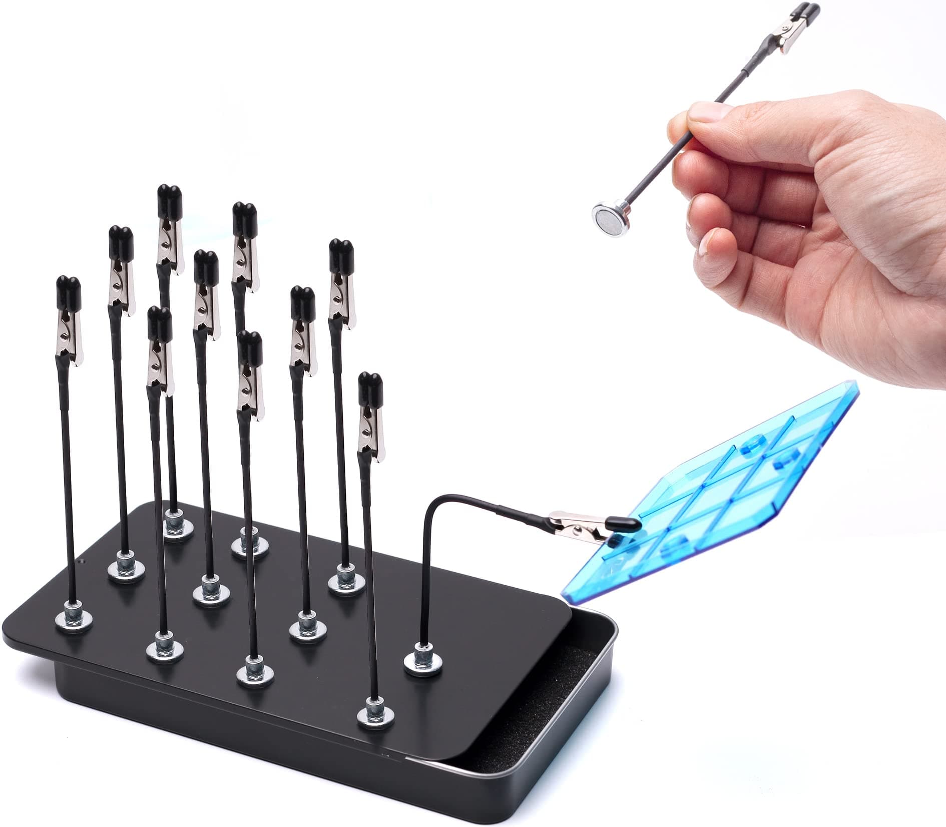 Model Painting Stand Base Holder and 12PCS Magnetic Bendable Alligator Clip Sticks Set Modeling Tools for Airbrush Hobby Model Parts