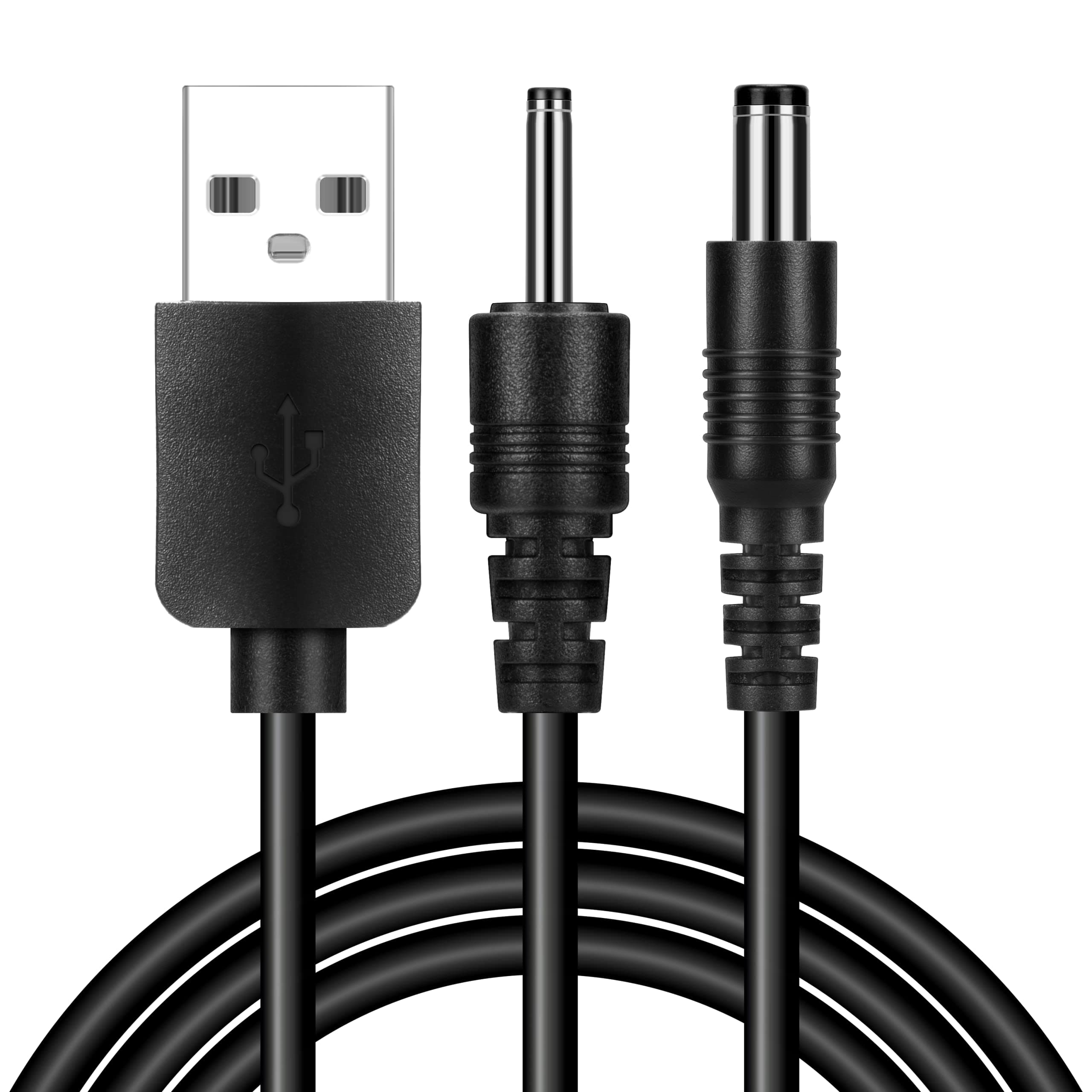 USB Charger Cable for PetSpy, IPETS, Petrainer, TrainPro, PETTECH Electronic Training Collar & Dog Shock Collar, Charging Cord with 2 DC Barrel Connectors